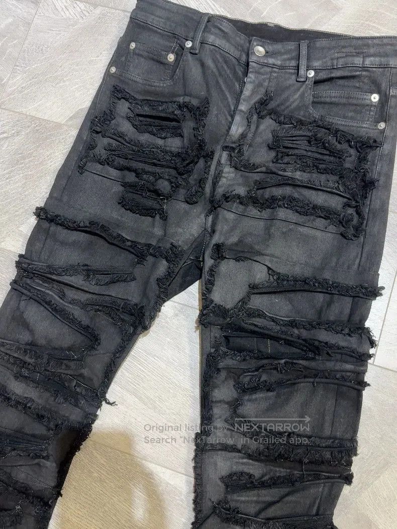 Rick Owens Rick Owens 21FW Distressed Waxed Jeans . Size US 31 - 2 Thumbnail