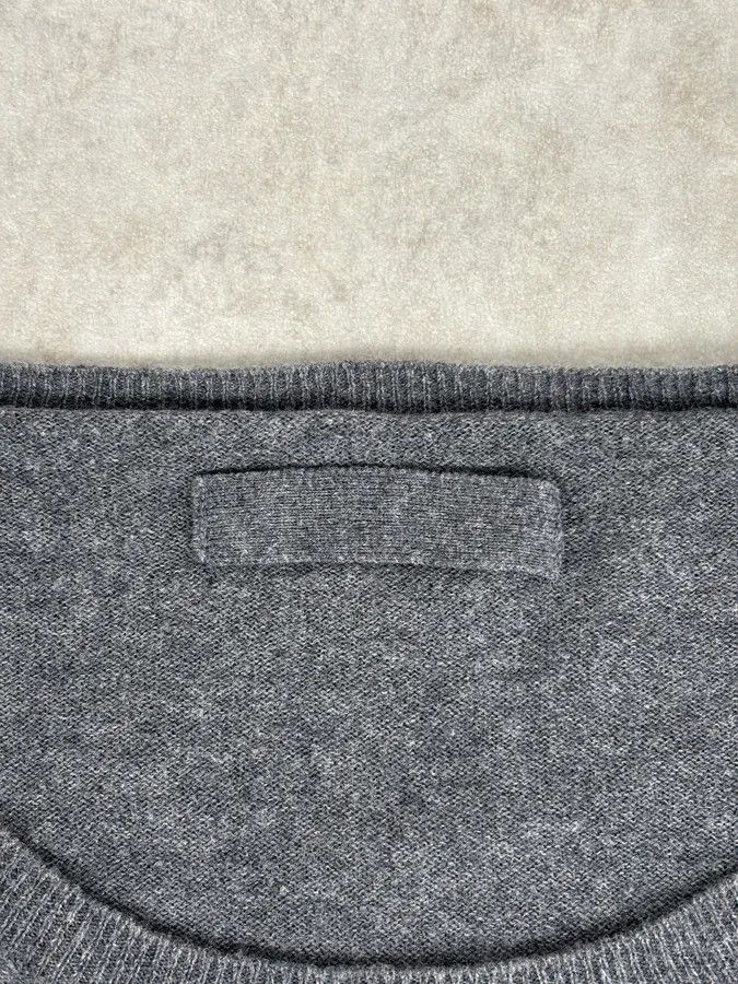 Prada SS2010 Prada Grey Cotton Cashmere Red Logo Patch Sweater Size US L / EU 52-54 / 3 - 7 Thumbnail