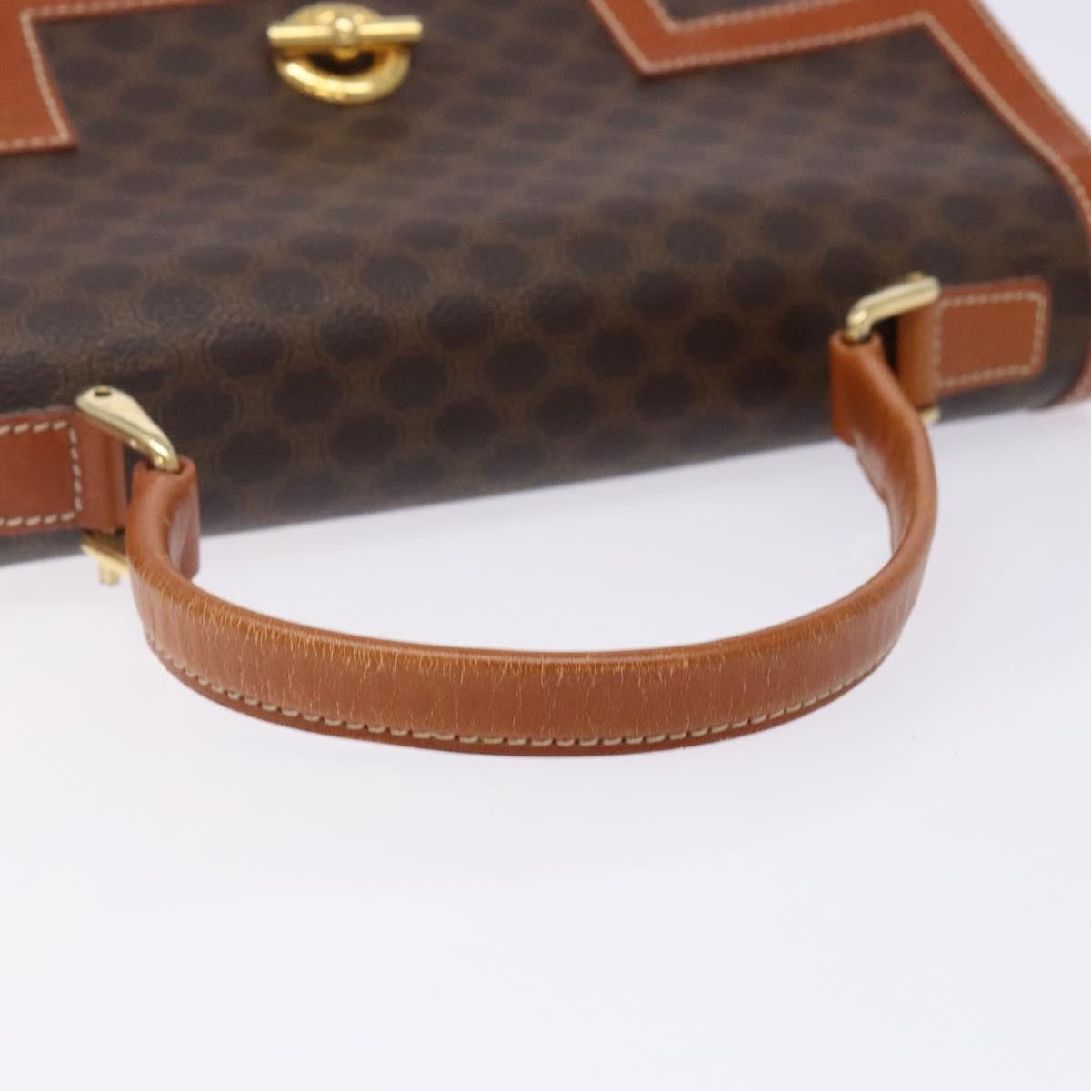 Celine CELINE Macadam Canvas Hand Bag Pvc Leather Brown Gold Size ONE SIZE - 7 Thumbnail