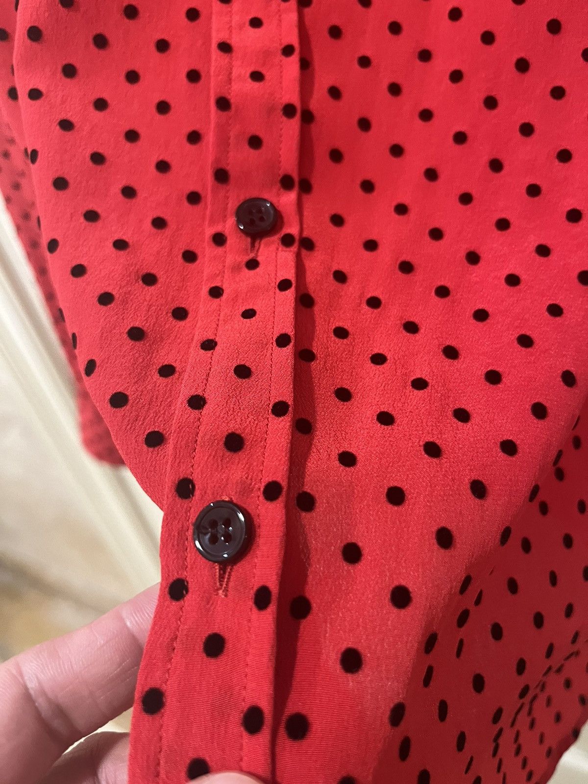 Saint Laurent Paris polka dots silk shirt collar size40 Size US M / EU 48-50 / 2 - 15 Thumbnail