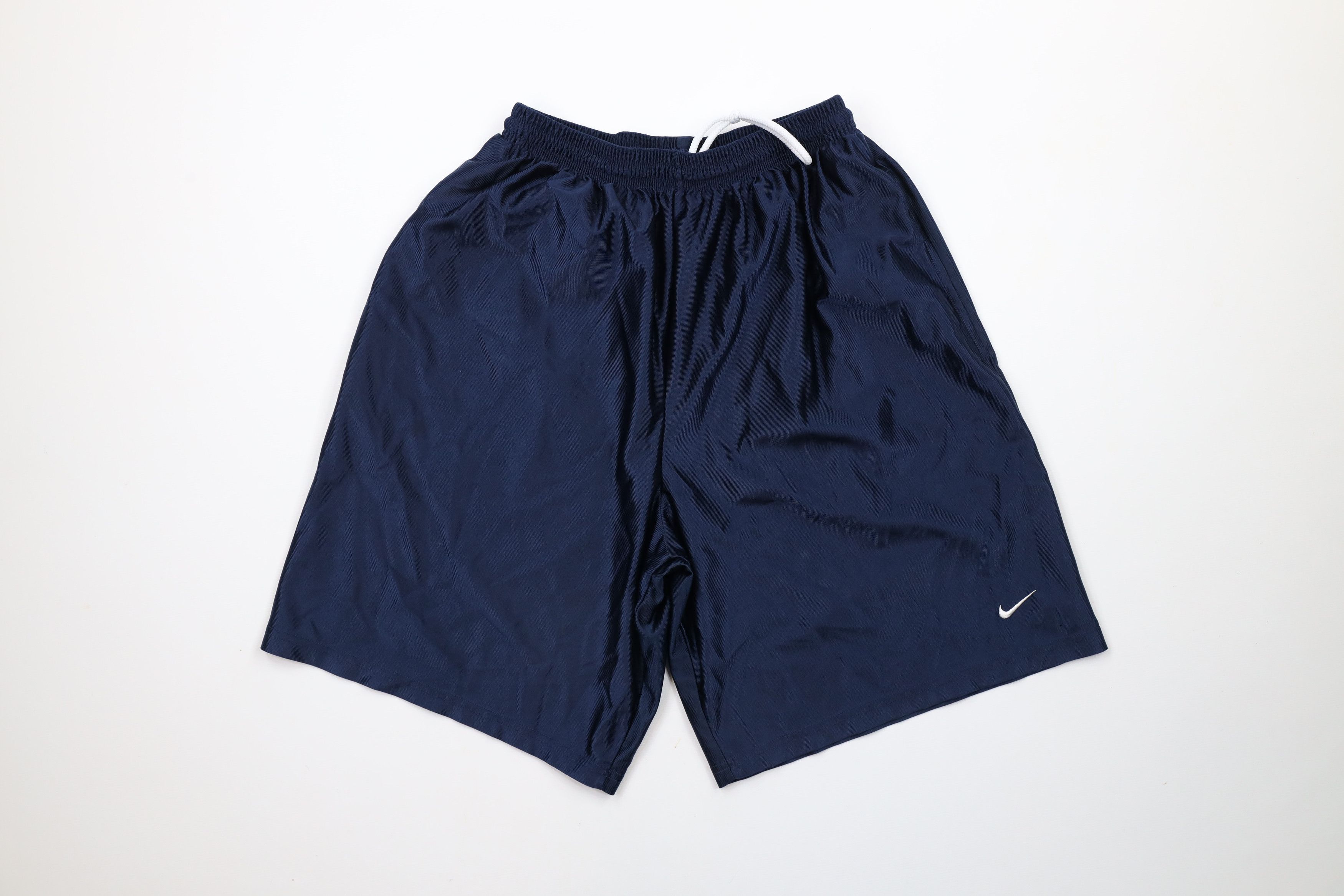 Nike × Vintage Vintage Nike Scott Mini Swoosh Above Knee Silky Shorts Blue Size US 34 / EU 50 - 1 Thumbnail