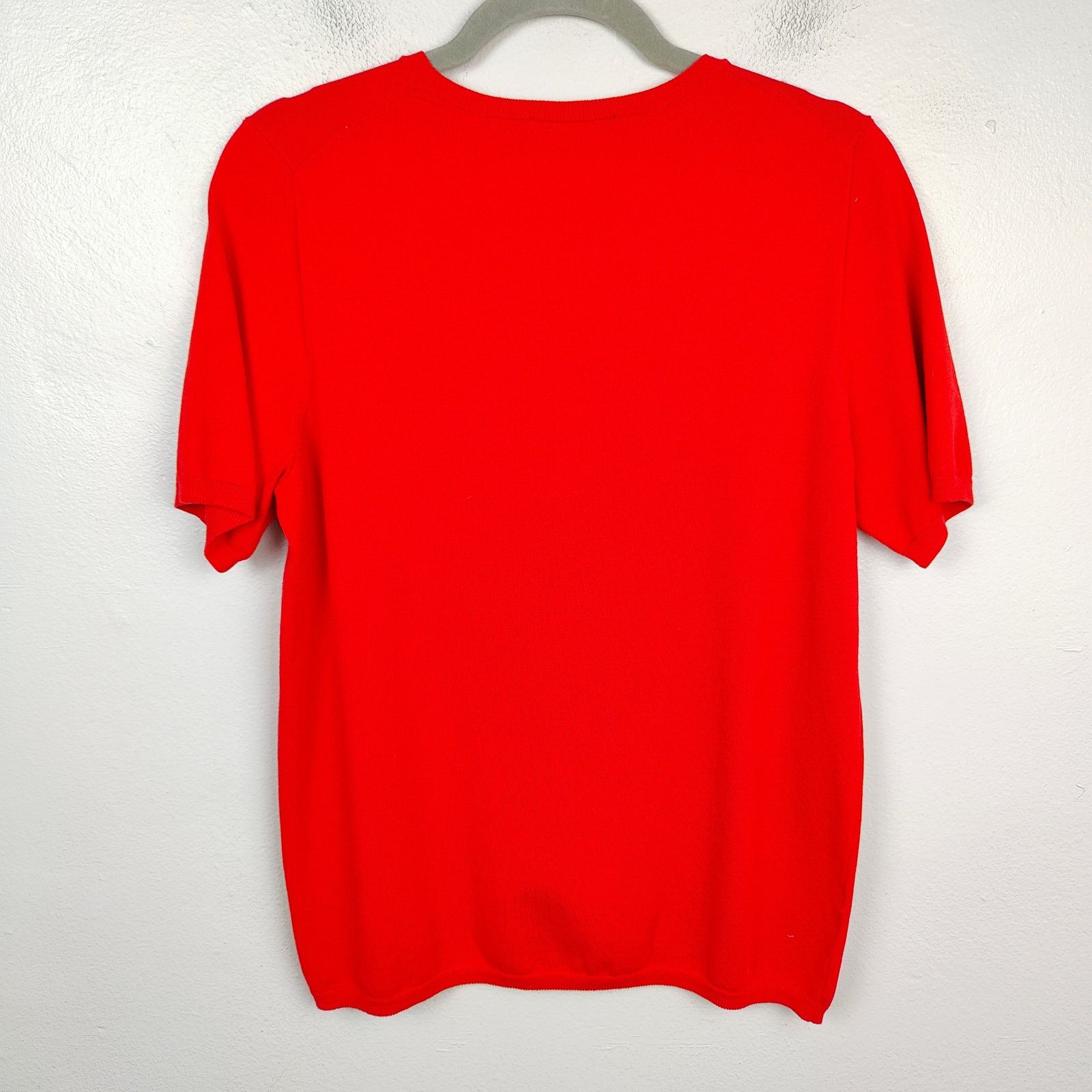 Ann Taylor Ann Taylor Short Sleeve Sweater Womens Large Red Size L / US 10 / IT 46 - 3 Thumbnail