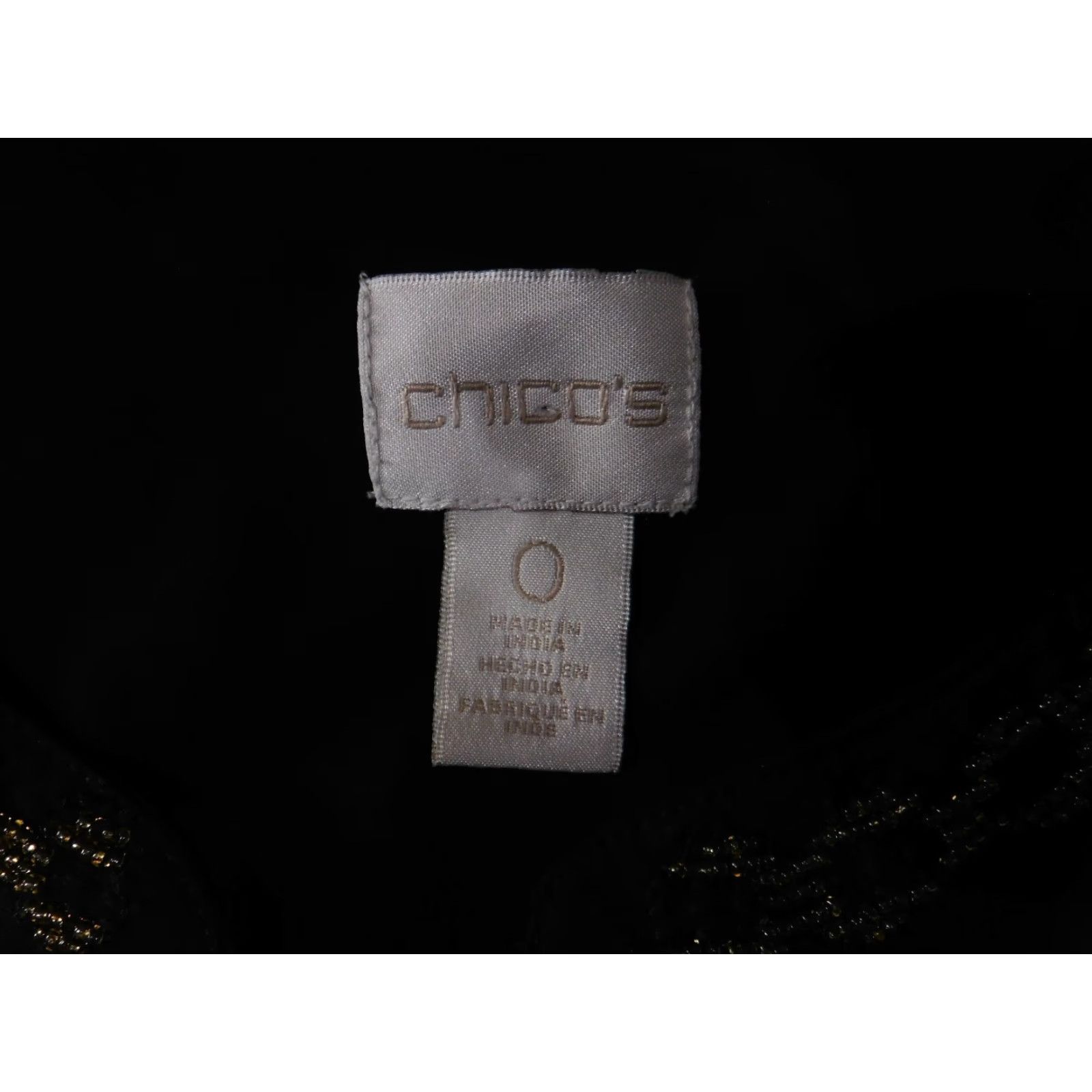 Vintage Chicos Blouse Women 0 Black Studded Embroidery Tie Front Knit Polyester Long Sleeve Casual Everyday Size XS / US 0-2 / IT 36-38 - 5 Thumbnail