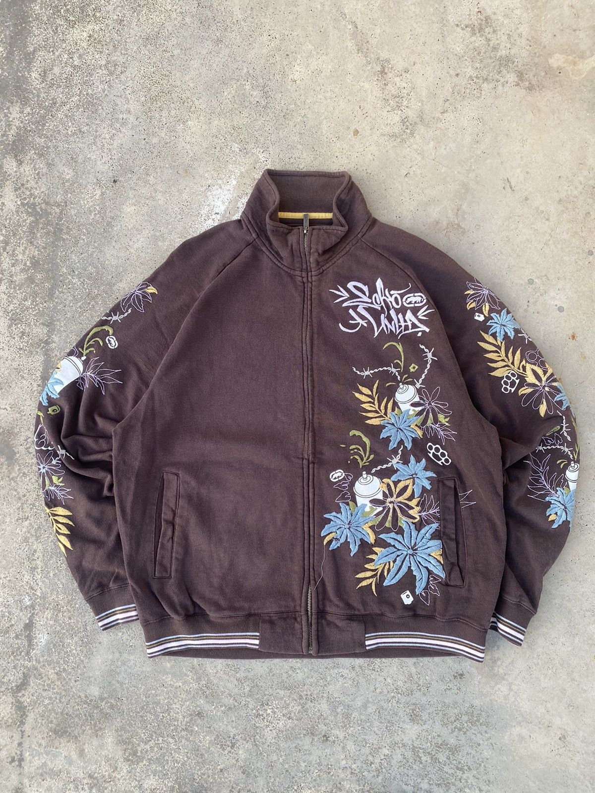 Ecko Unltd. × JNCO × Vintage Vintage Y2K Ecko Unltd. Embroidered Zip Up Sweater Size US XL / EU 56 / 4 - 1 Thumbnail
