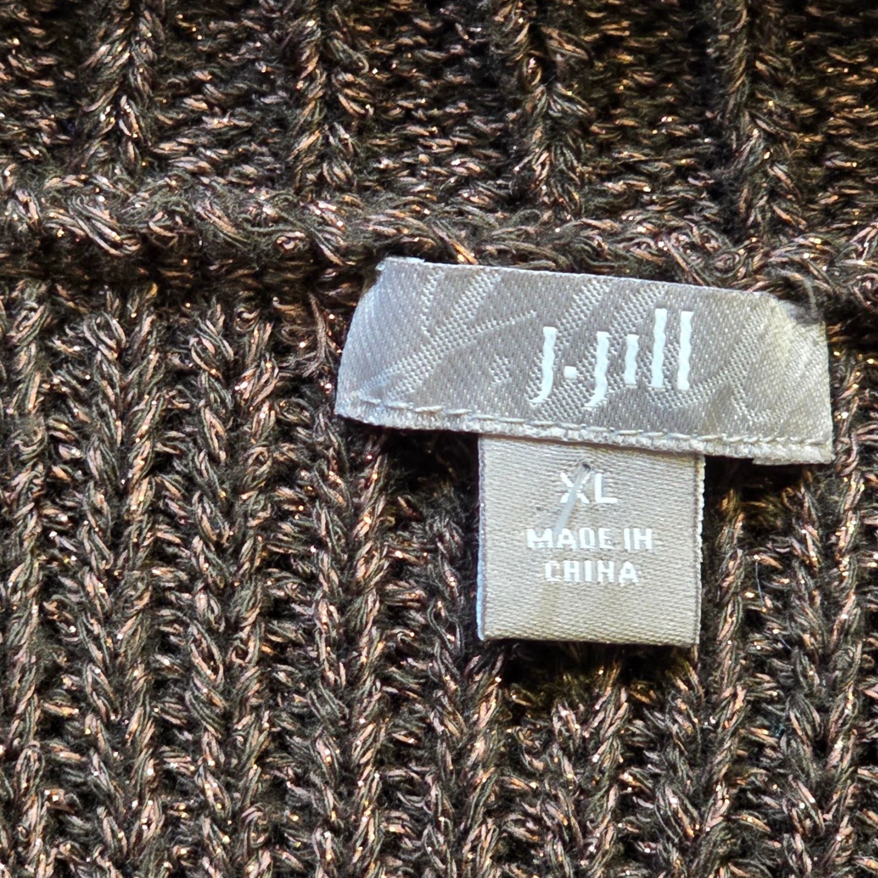 J. Jill VINTAGE J Jill Cardigan Womens XL Brown Sweater Button Shimmery Career Casual Size XL / US 12-14 / IT 48-50 - 3 Thumbnail