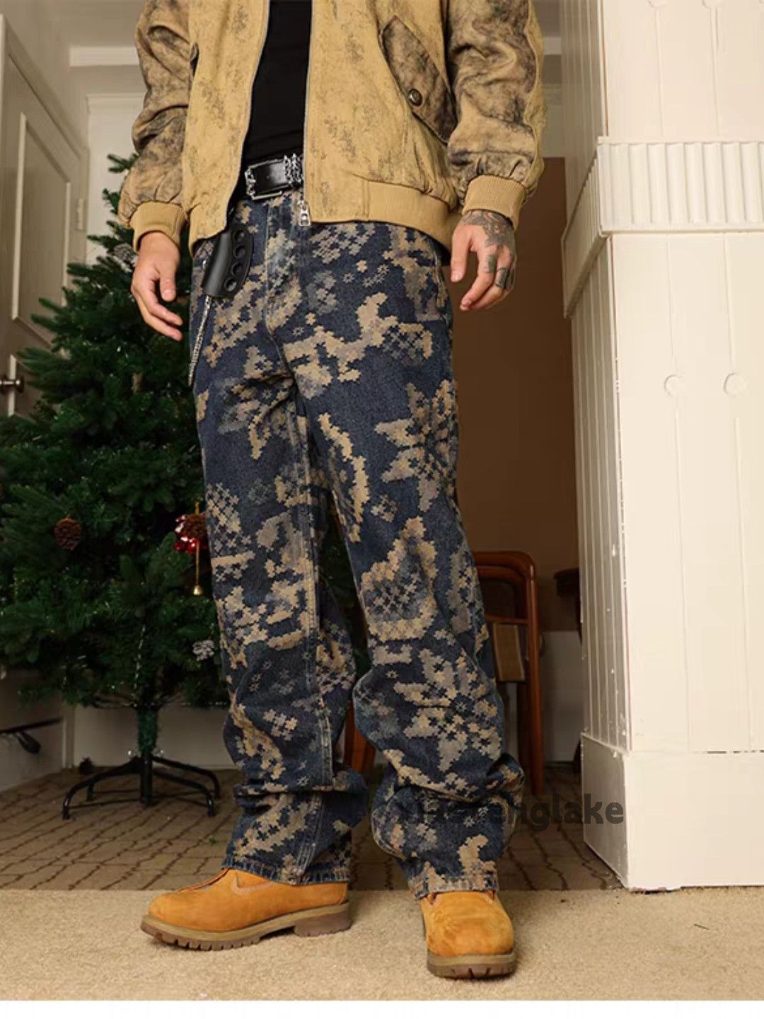 Utility loose baggy hiphop pattern carpenter cargo jeans