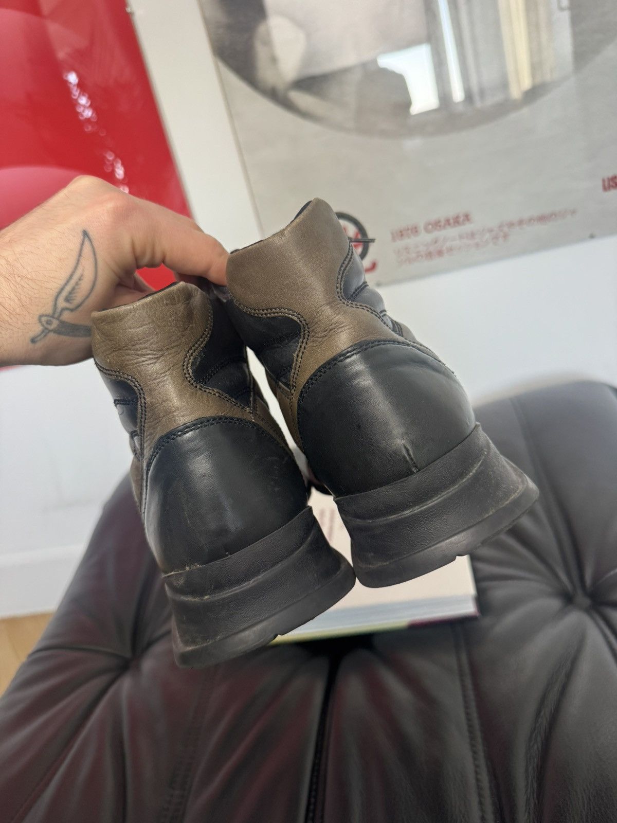 Vintage Vintage Memphis Italian Work Boots Genuine Leather Black Size US 9 / EU 42 - 4 Thumbnail