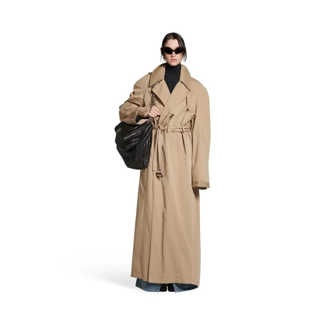 Balenciaga o1bcso1str1225 Maxi Deconstructed Trench Coat in Dark Beige Size XS / US 0-2 / IT 36-38 - 2 Thumbnail
