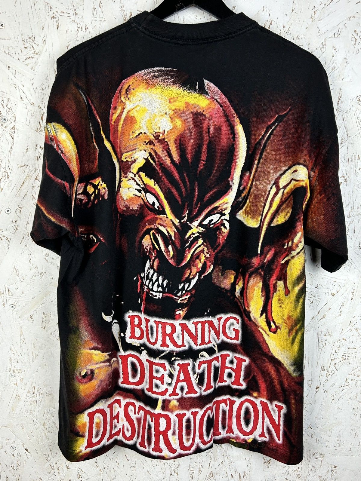Band Tees 90s Manowar Hell On Stage 1998 AOP Metal T-Shirt XL Size US XL / EU 56 / 4 - 5 Thumbnail