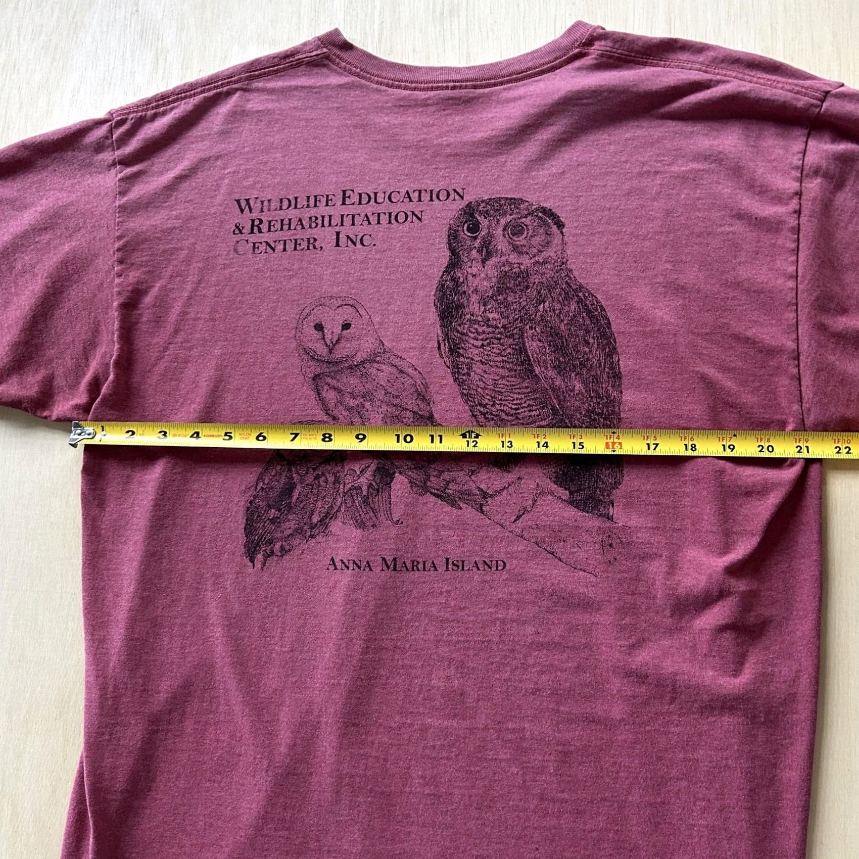 Vintage VINTAGE Wildlife Education Anna Maria Island Shirt Mens Large Red Owl Graphic Tee Shirt Size US L / EU 52-54 / 3 - 5 Thumbnail