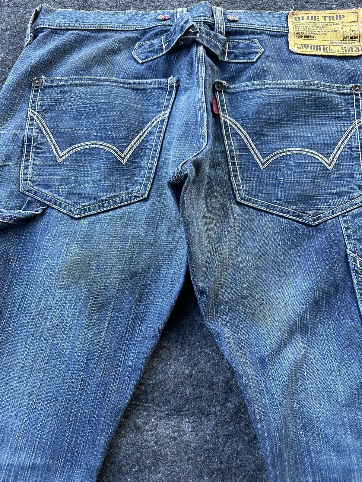Edwin Vintage Edwin 503 Blue Trip Denim Jeans 34x32 D342 Size US 34 / EU 50 - 9 Thumbnail
