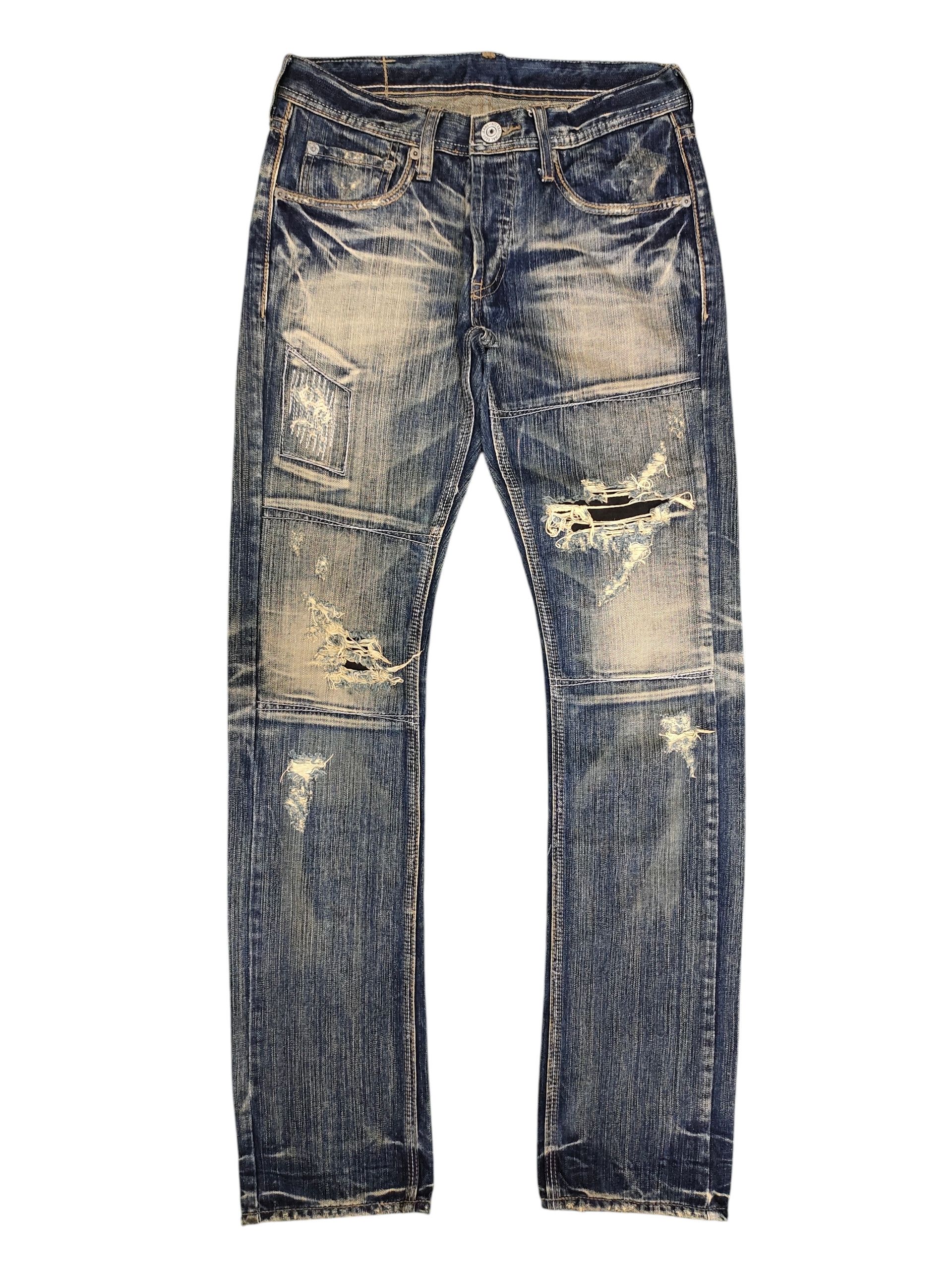 Difference Rupert Japan Clawmark Distress Faded Denim Jeans