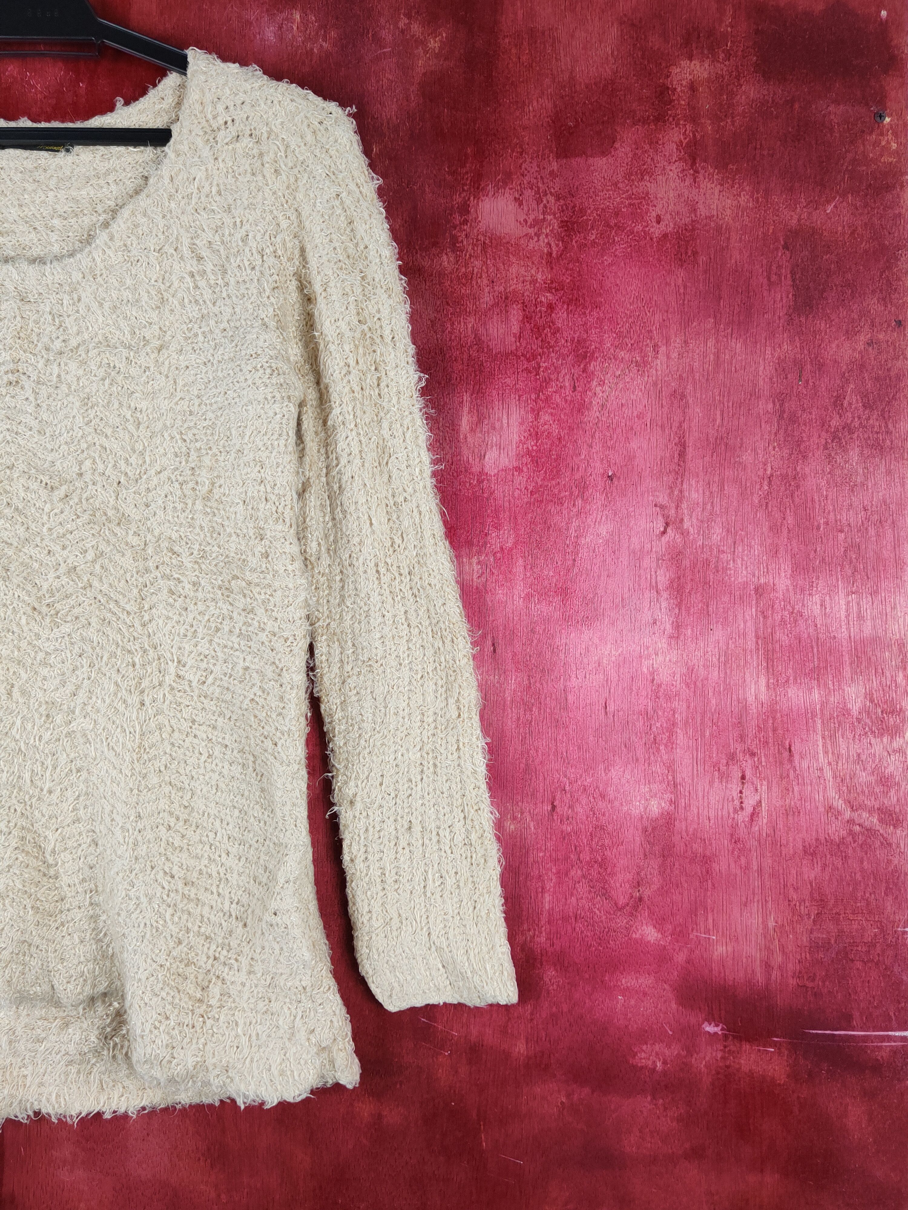 Homespun Knitwear Moderate Light Brown Shag Shaggy Fur Mohair Knitwear #S2163 Size M / US 6-8 / IT 42-44 - 5 Thumbnail