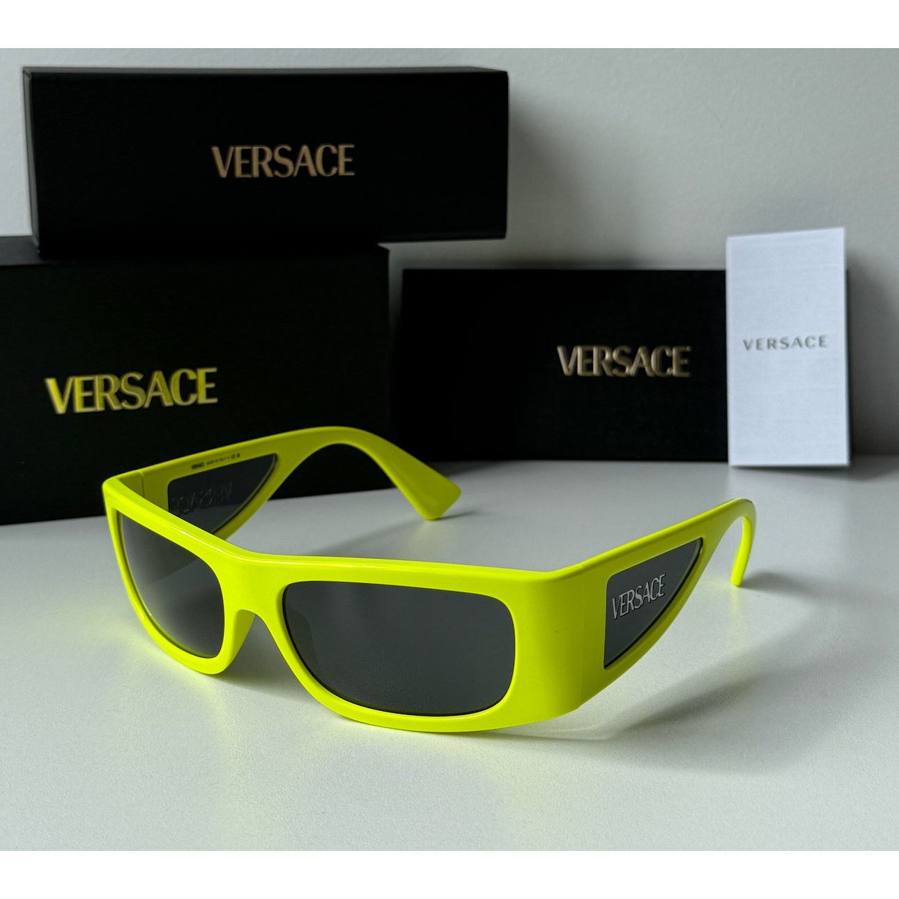 Versace NEW Versace VE4482 Yellow Neon Shielded Sunglasses Size ONE SIZE - 3 Thumbnail