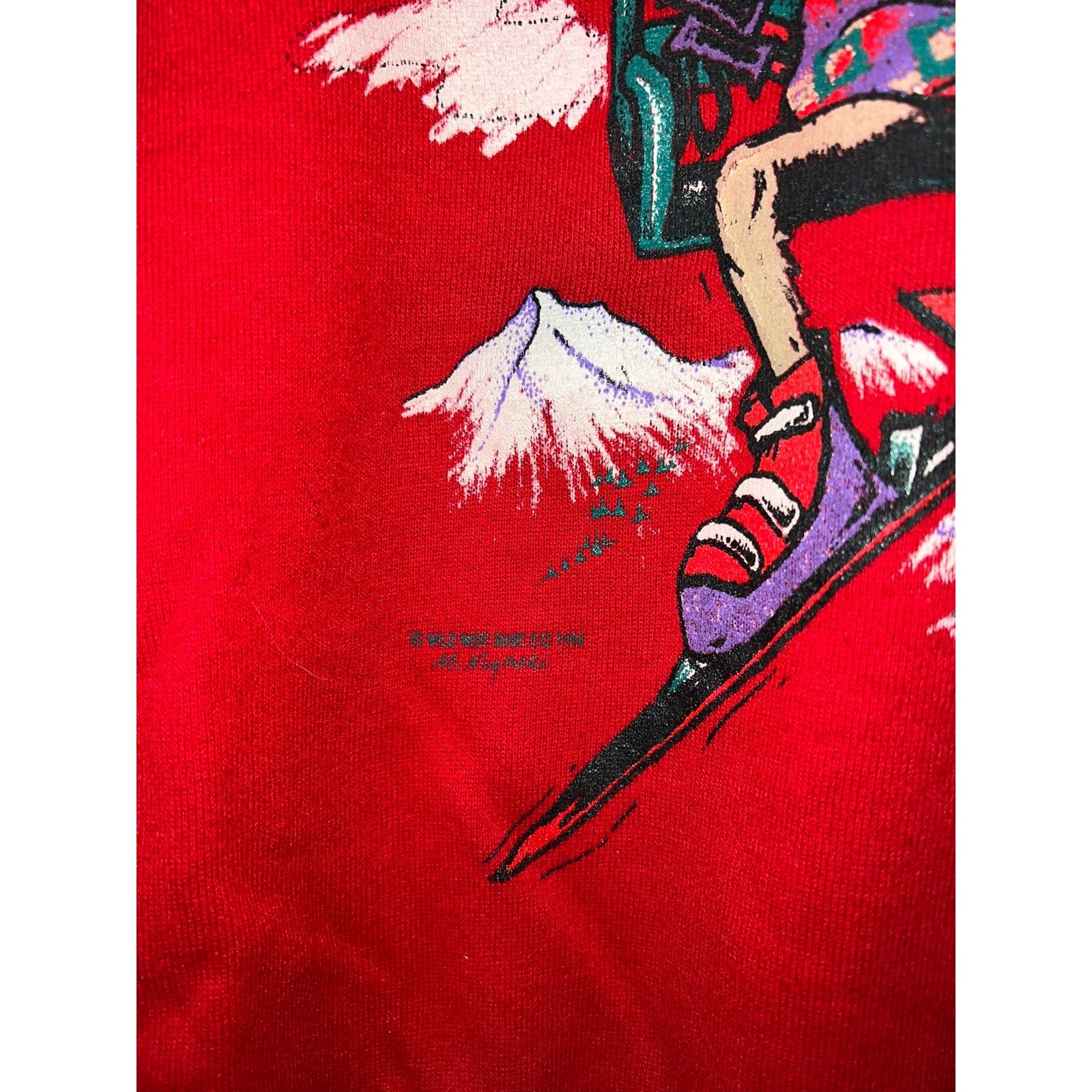 Jerzees Vintage Utah Sweatshirt Moose Skiing Red Ski Crewneck 90s M Size US M / EU 48-50 / 2 - 5 Thumbnail