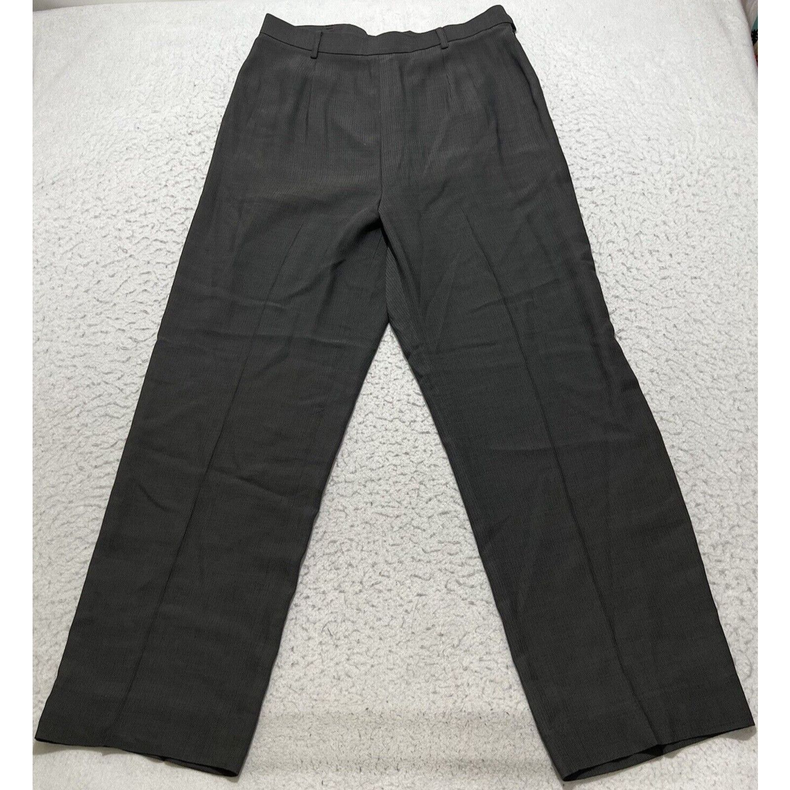 Vintage Carlisle Wool Blend Straight Leg Dress Pants Herringbone Size 34" / US 12 / IT 48 - 1 Thumbnail