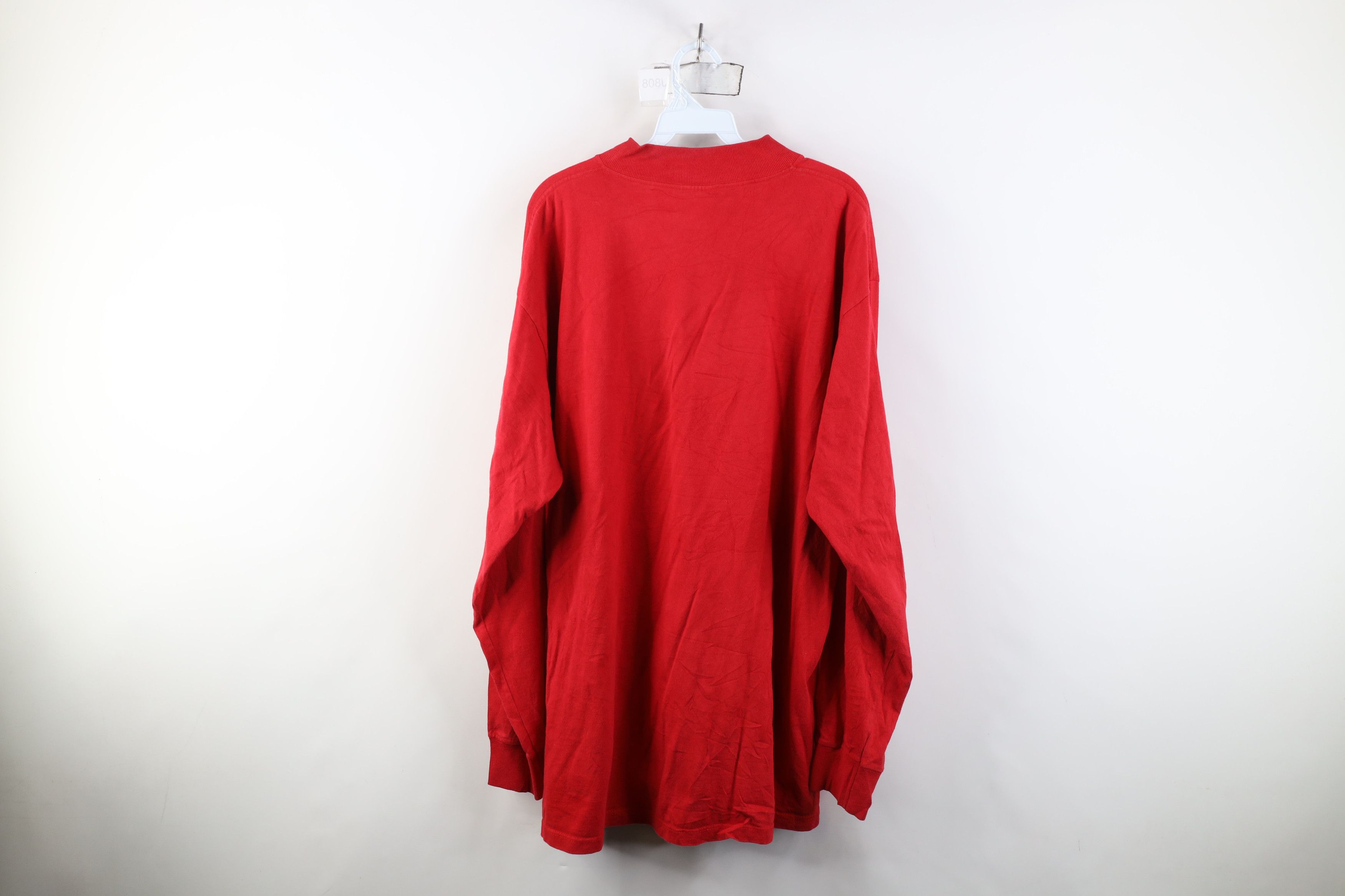 Adidas Vintage 90s Adidas Nebraska Mock Neck Long Sleeve T-Shirt Size US XL / EU 56 / 4 - 12 Thumbnail