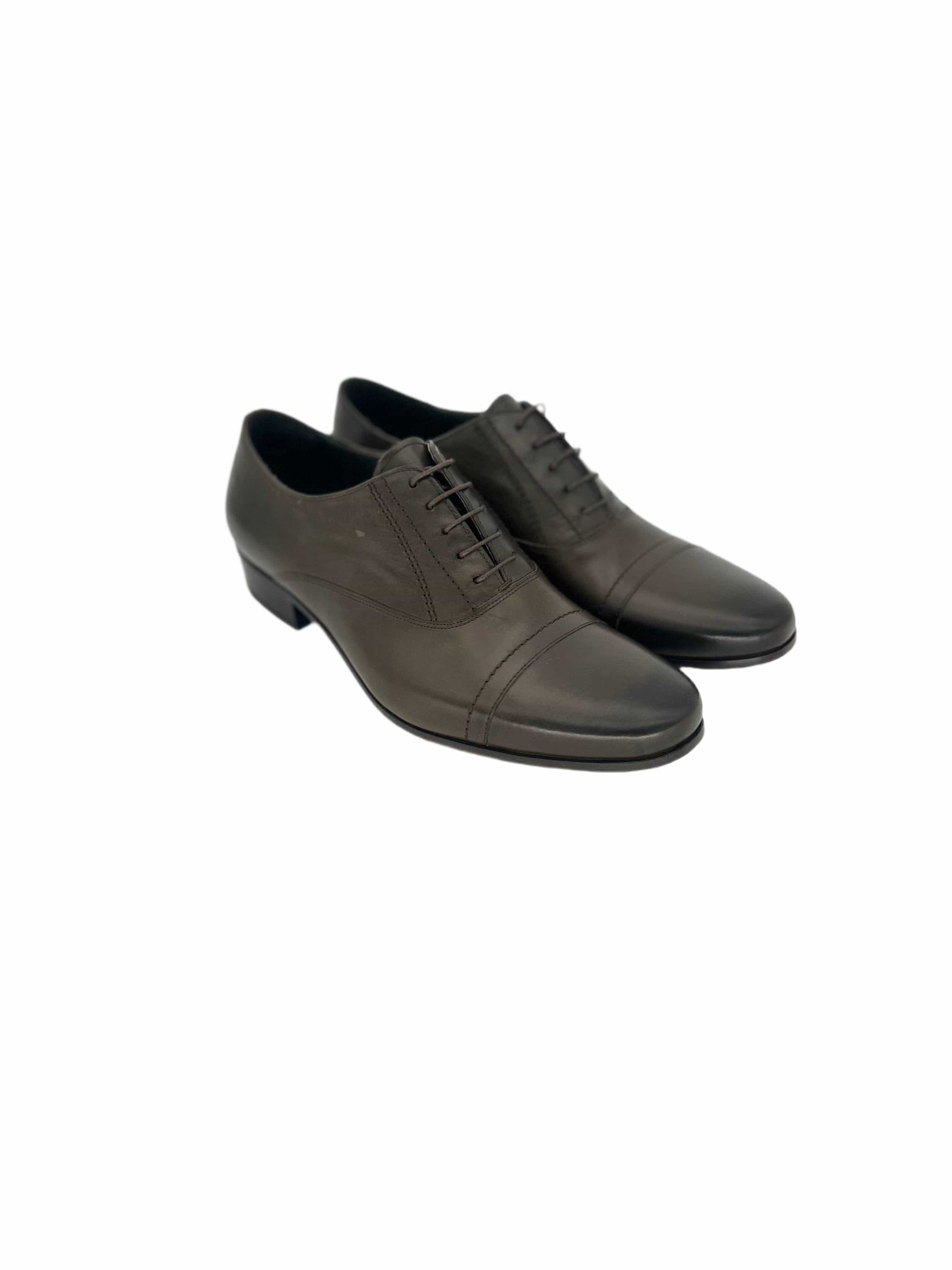 Lanvin Lanvin Khaki Burnished Leather Oxford Shoes Size US 8 / EU 41 - 1 Thumbnail