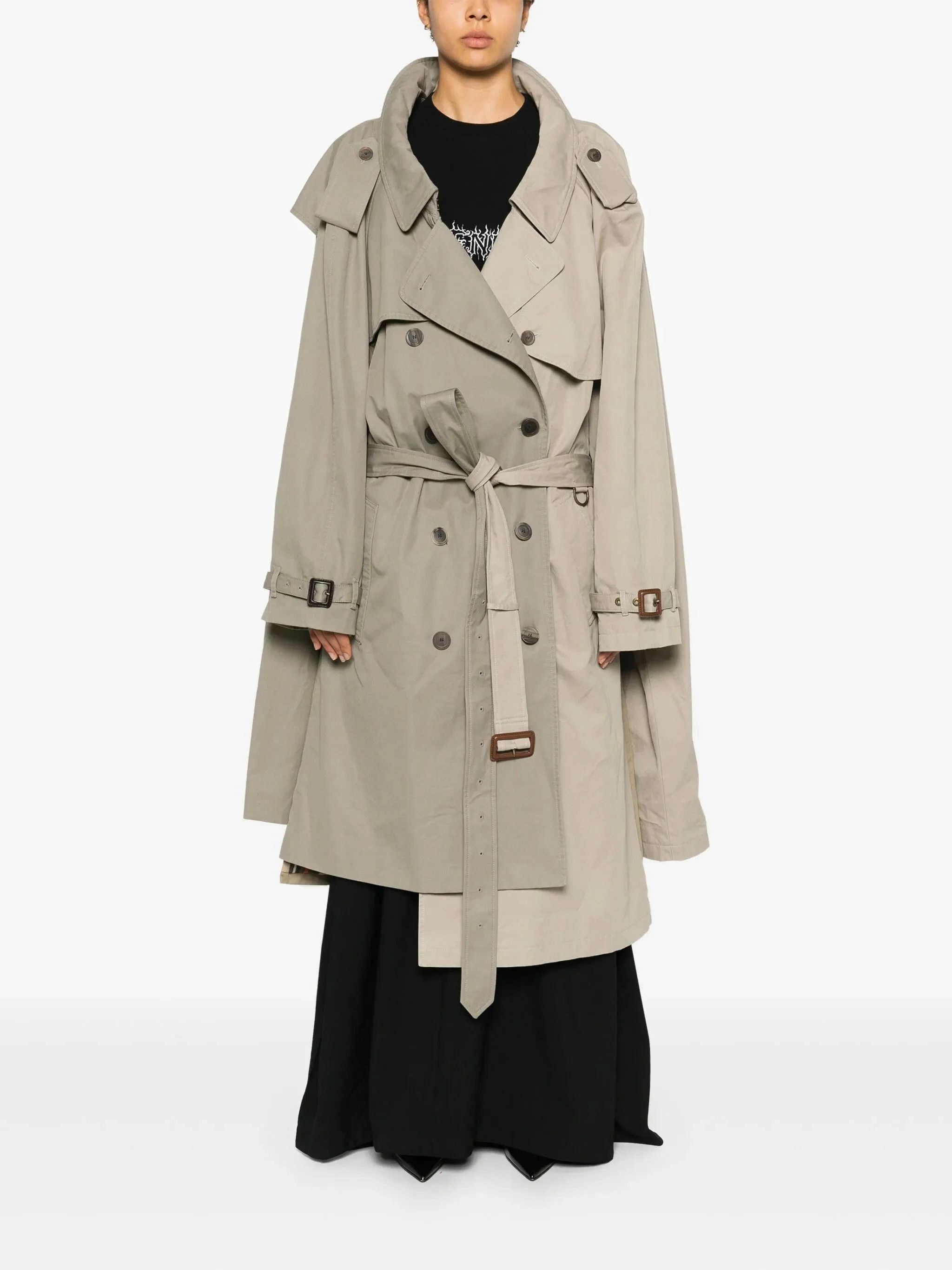 Balenciaga o1tr1nto1125 Double Sleeve Trench Coat in Multicolor Size S / US 4 / IT 40 - 5 Thumbnail