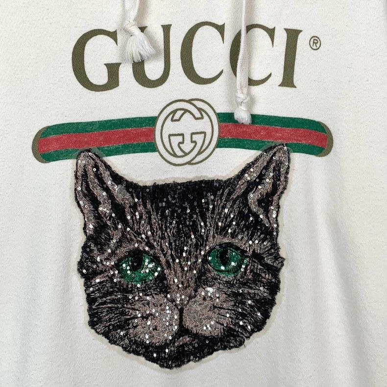 Gucci Gucci Beige logo letter sequin cat head hooded drawstring s Size US M / EU 48-50 / 2 - 4 Thumbnail