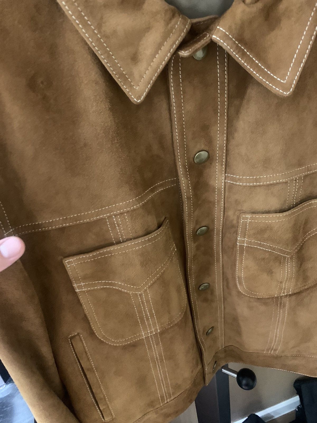 Celine Celine 2020FW Camel Suede Trucker jacket Size US M / EU 48-50 / 2 - 2 Thumbnail