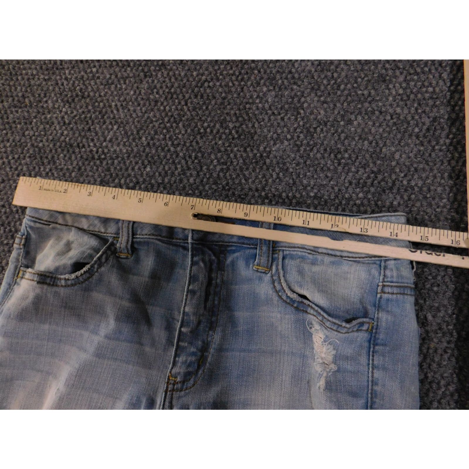 Vintage VINTAGE? No. American Eagle Jeans Womens 8 Blue Hi-Rise Jegging Crop Distressed Super Stretch Pockets Zip Fly Size 30" / US 8 / IT 44 - 4 Thumbnail