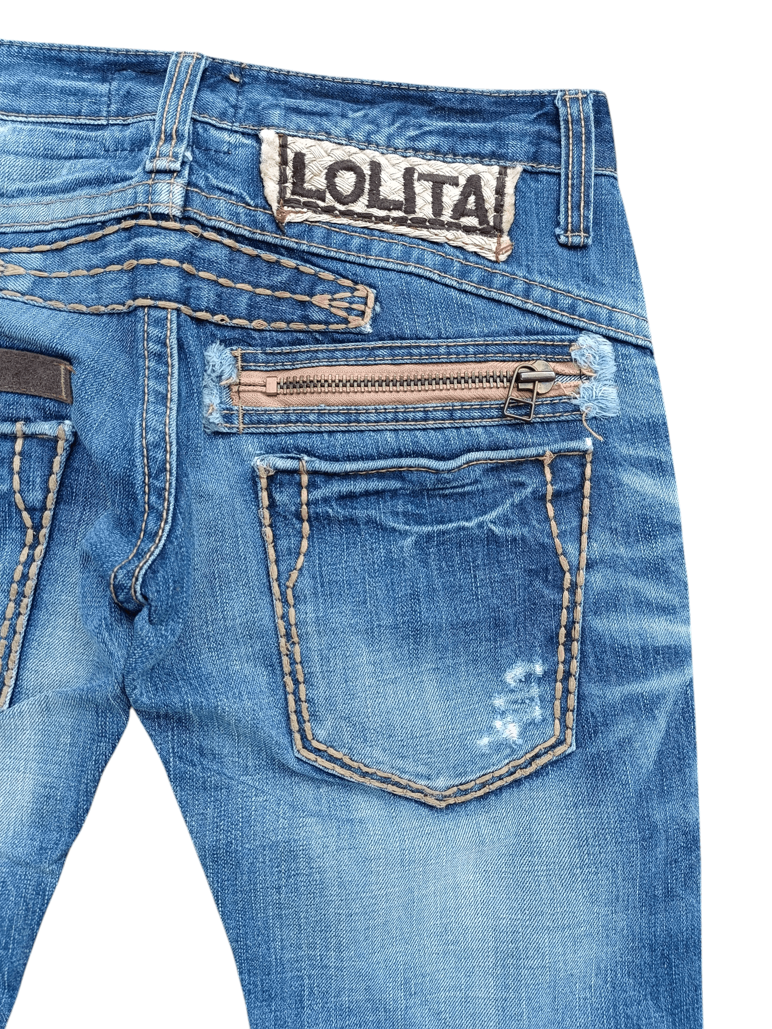 Designer × Japanese Brand × Vintage Flared💥 LOLITA Whiskers Faded Bootcut Rare Design Jeans Size US 32 / EU 48 - 17 Thumbnail