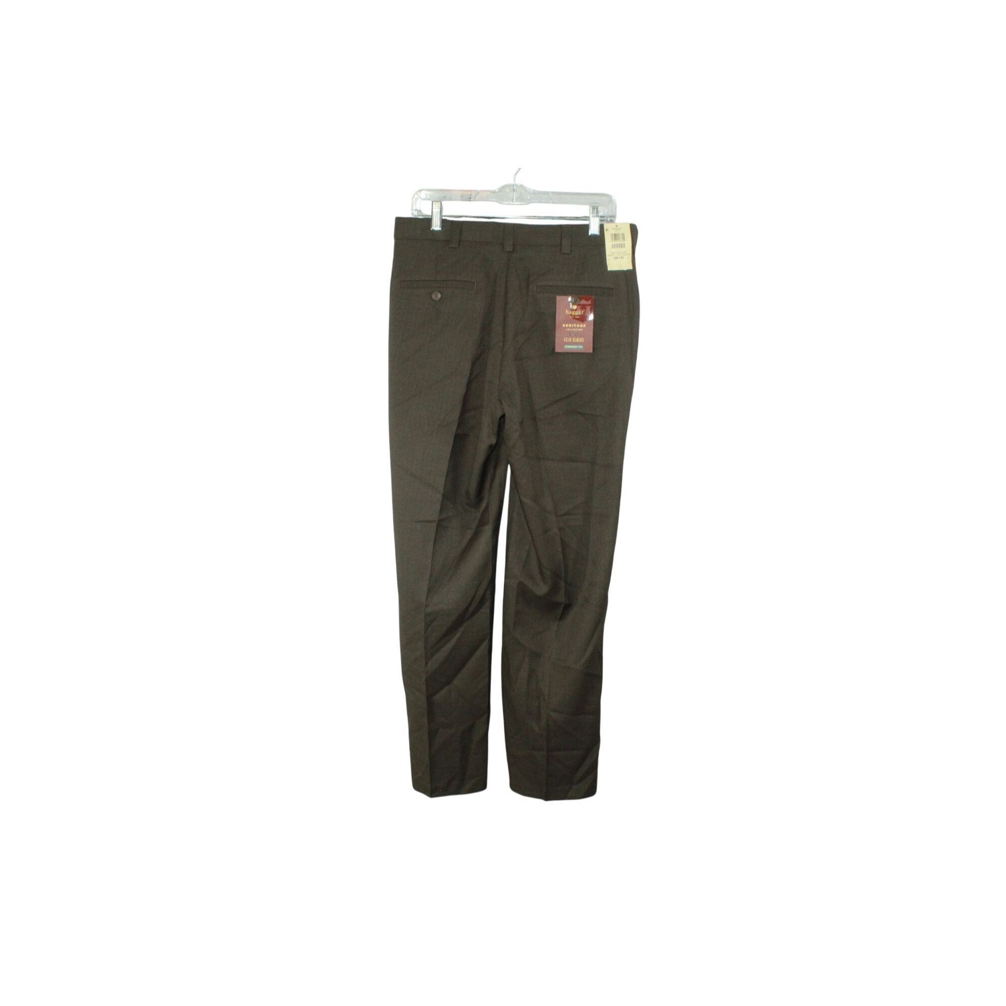 Haggar Haggar Men's Chocolate Plaid Eclo Slacks Size 32 Straight Size US 32 / EU 48 - 2 Thumbnail