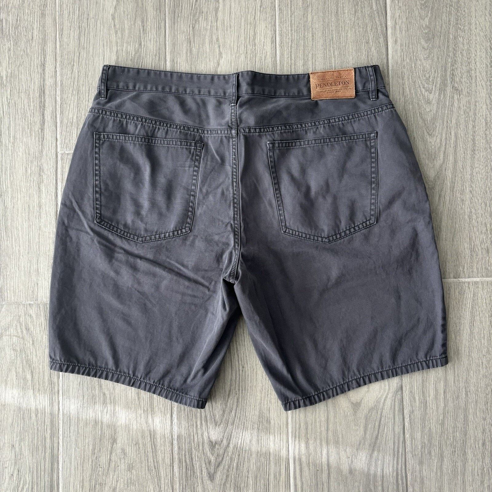 Pendleton Pendleton Men’s 36 Grey Cotton Flat Front Shorts Size US 36 / EU 52 - 4 Thumbnail
