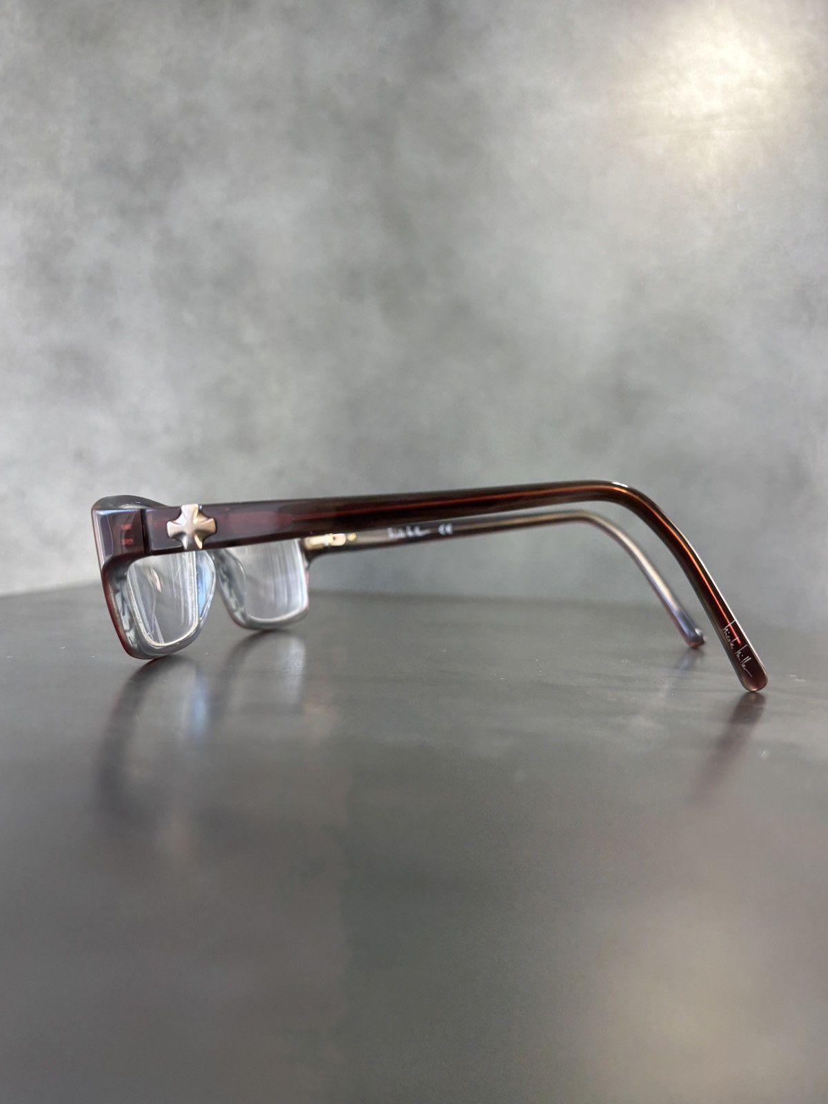 Nicole Miller Nicole Miller Carmine Glasses Frames Cross Stud Chrome Heart Size ONE SIZE - 18 Thumbnail