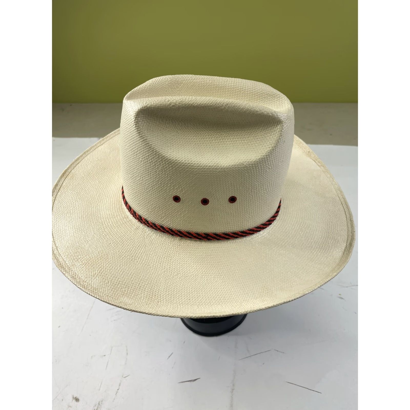 CO VINTAGE American Hat Co Cowboy Hat 6 1/2 Beige Leather Straw Wide Brim Men's Outdoor Western Cowboy Hat Mens Size ONE SIZE - 5 Thumbnail