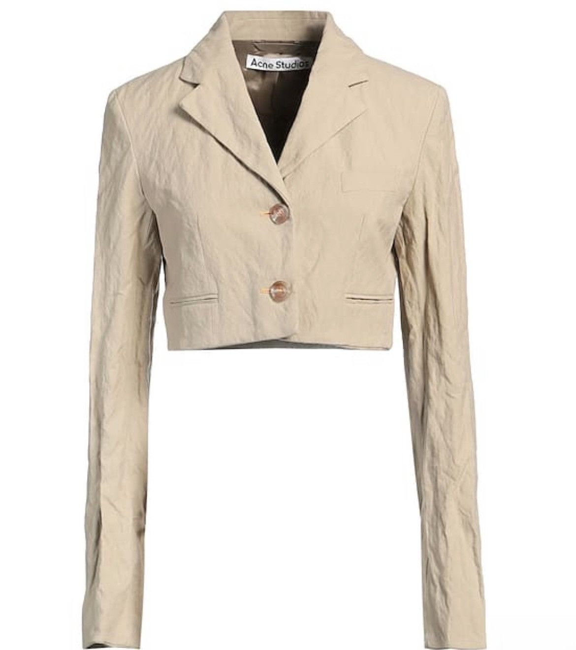 Acne Studios Acne Studios Crinkle Finish Cropped Suit Jacket Size XS / US 0-2 / IT 36-38 - 2 Thumbnail