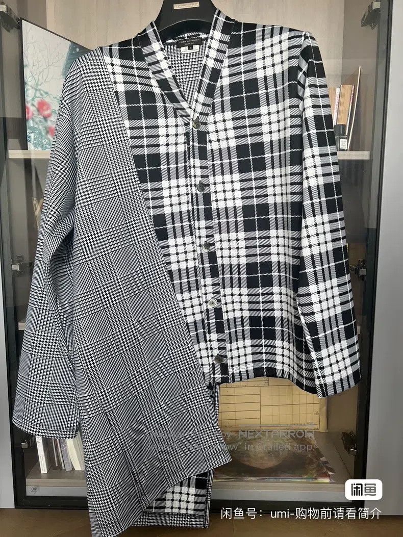 Comme des Garcons Comme Des Garcons Houndstooth asymmetric shirt cape Size US M / EU 48-50 / 2 - 2 Thumbnail