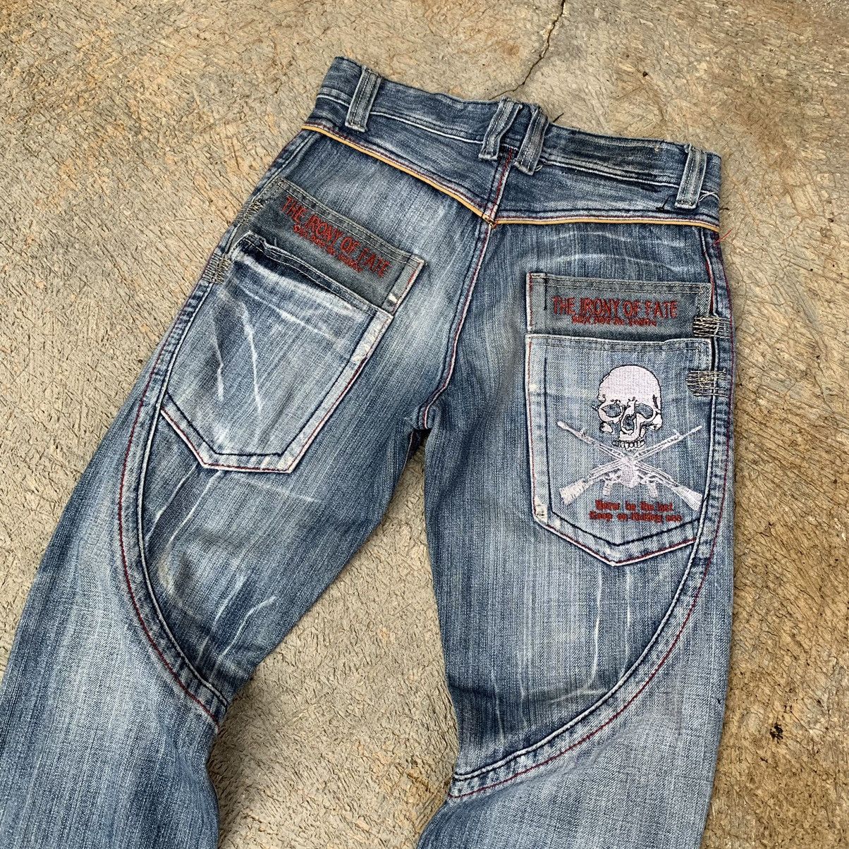 If Six Was Nine × Le Grande Bleu (L.G.B.) 2000s RD8K Skull Punk Distressed Denim Pant 🙌🏼 Size US 30 / EU 46 - 3 Thumbnail