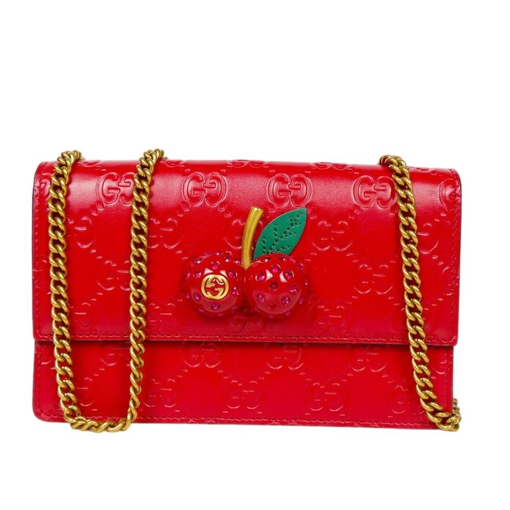 Gucci Gucci Red Supreme Mini Crystal Cherry Bag Size ONE SIZE - 1 Thumbnail