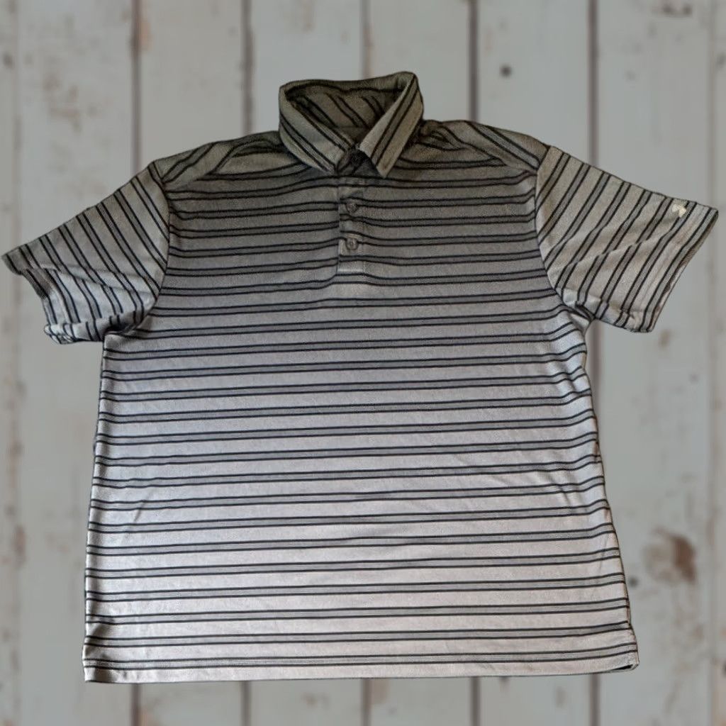 Under Armour Under Armour HeatGear Short Sleeve Polo Men's XL Gray Striped Golf Shirt Size US XL / EU 56 / 4 - 1 Thumbnail