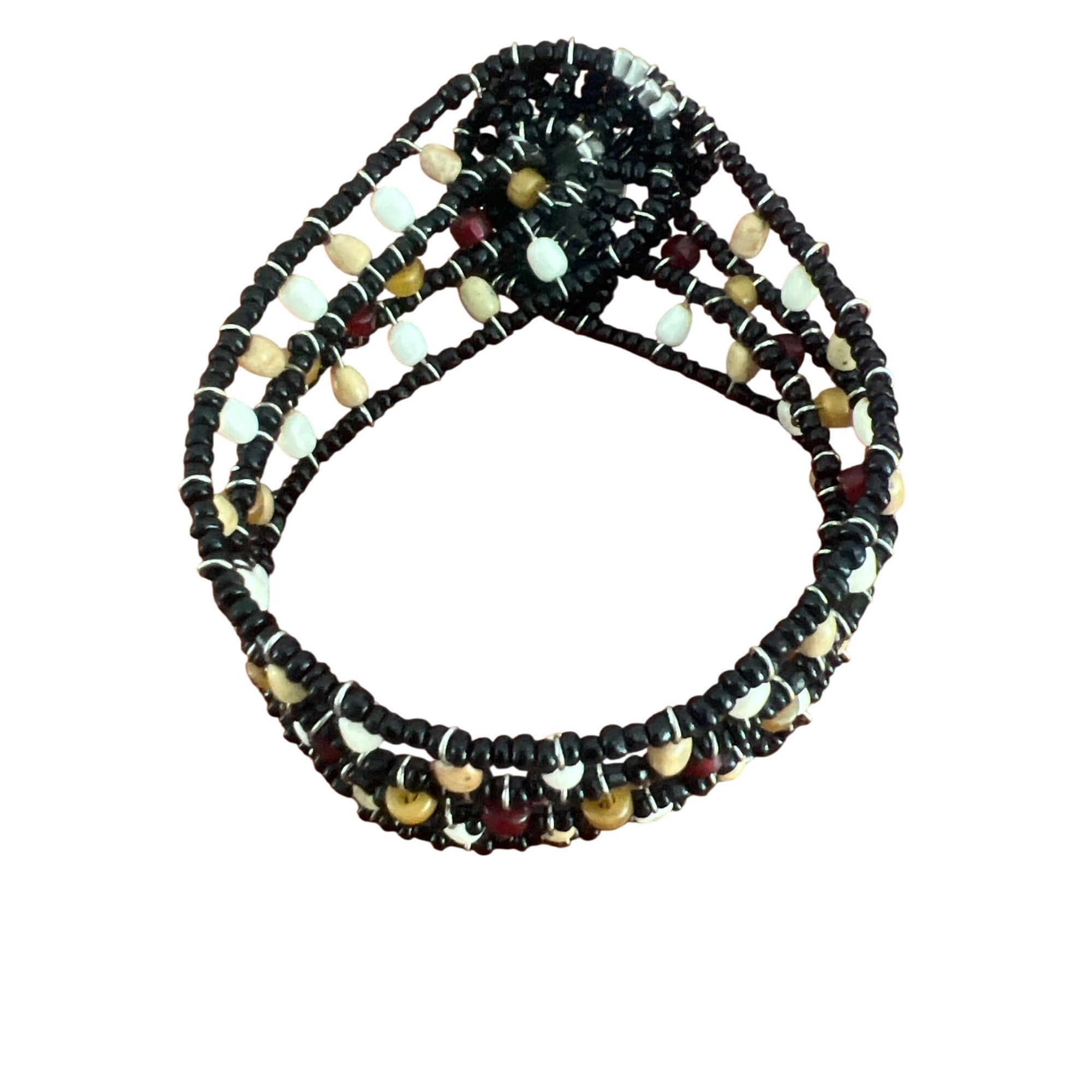 Other Bohemian Multi-Strand Beaded Bracelet Seed Bead Cuff Black B Size ONE SIZE - 3 Thumbnail