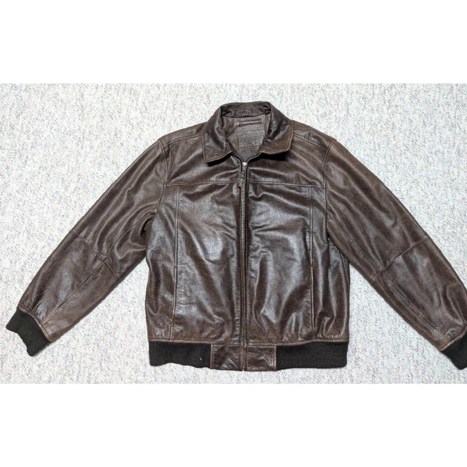 Roundtree & Yorke VINTAGE Roundtree & Yorke BOMBER Jacket Leather 44 Mens Patina 1990s Brown Flight Flyers Air Force L Size US L / EU 52-54 / 3 - 4 Thumbnail