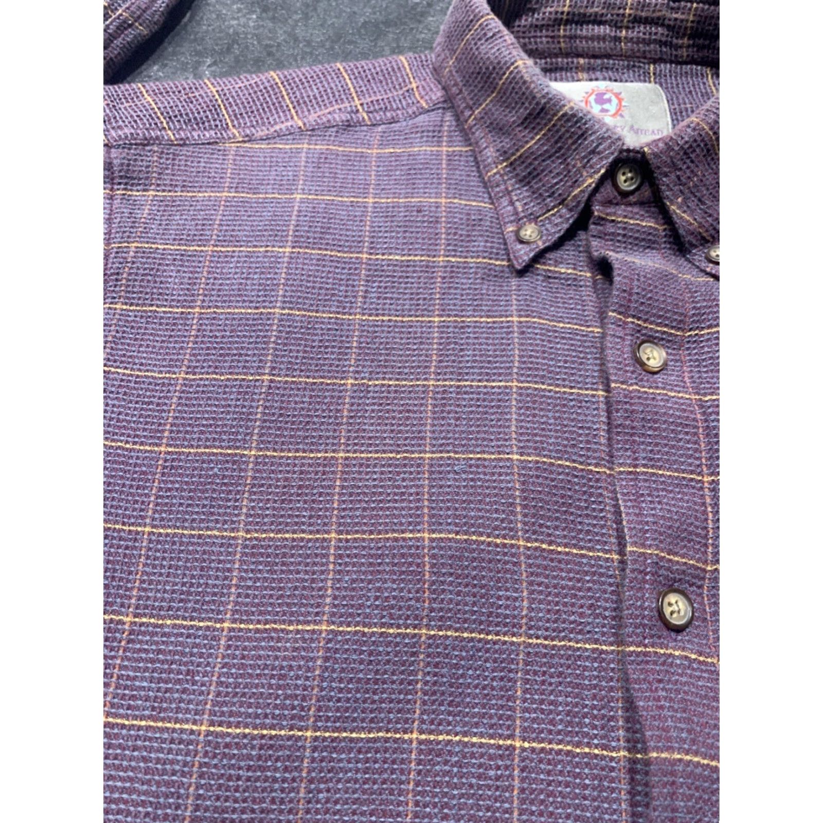The Territory Ahead VINTAGE The Territory Ahead Shirt Men M Purple Button-Up Waffle Knit Windowpane Long Sleeve Collared Button-Down All Seasons Casual Size US M / EU 48-50 / 2 - 5 Thumbnail
