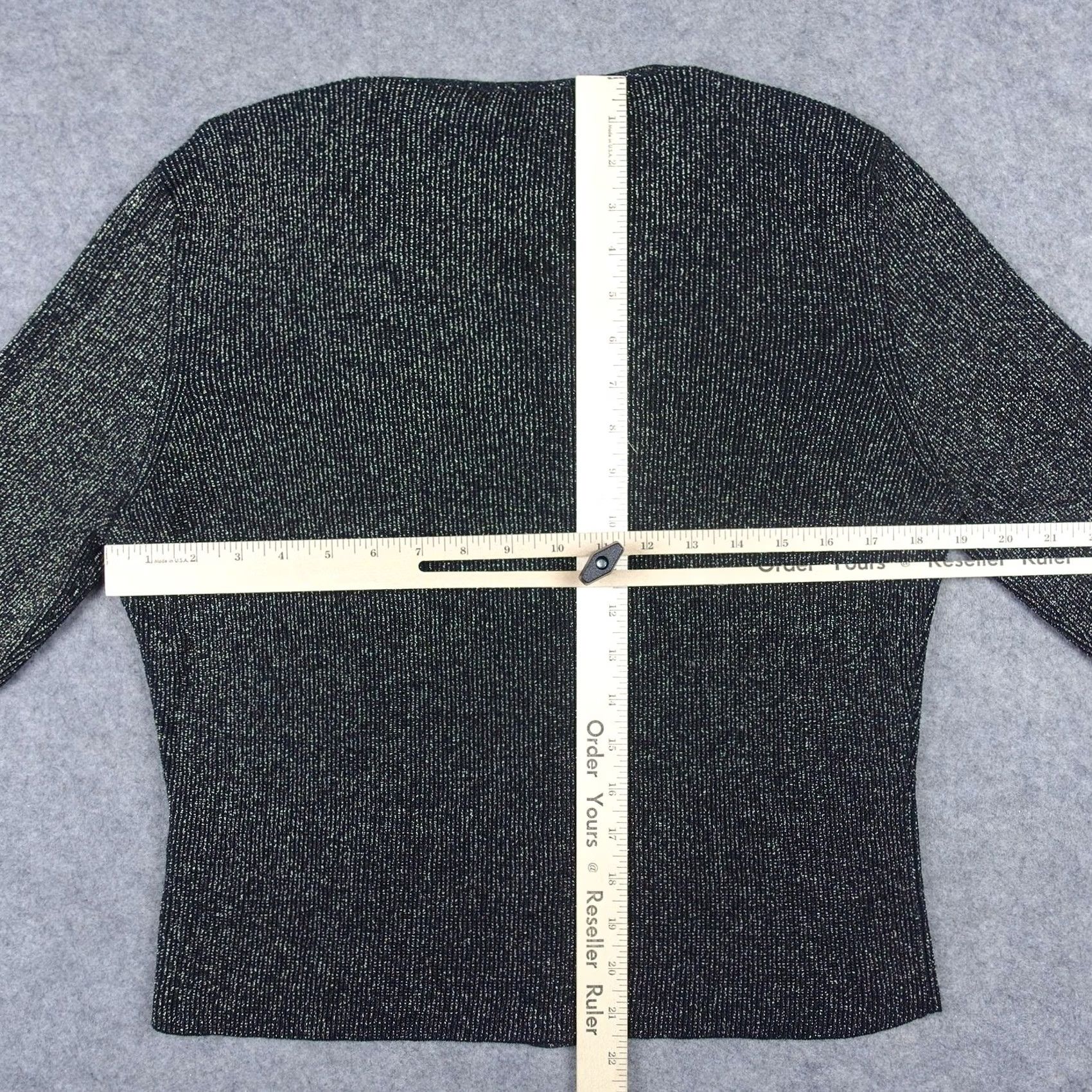 Escada VINTAGE Escada Cardigan Sweater Womens Large Black Gold Metallic Button Front Wool Italy Size L / US 10 / IT 46 - 6 Thumbnail