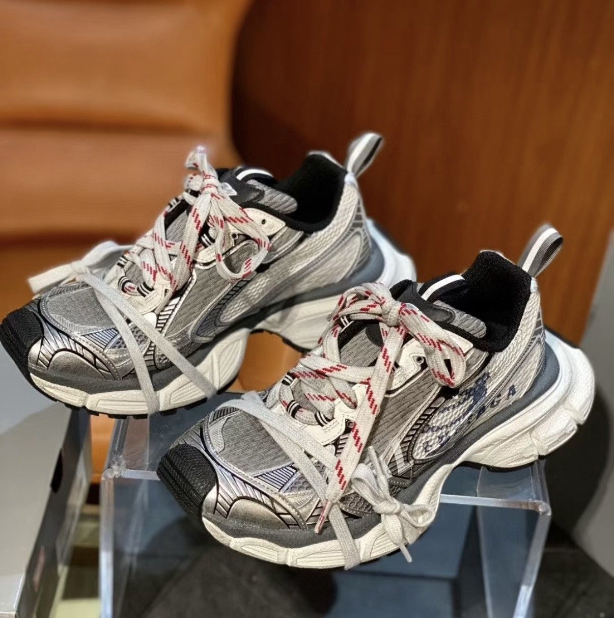 Balenciaga Balenciaga Vintage Patchwork Sneakers, Silver Grey Size US 7 / EU 40 - 7 Thumbnail