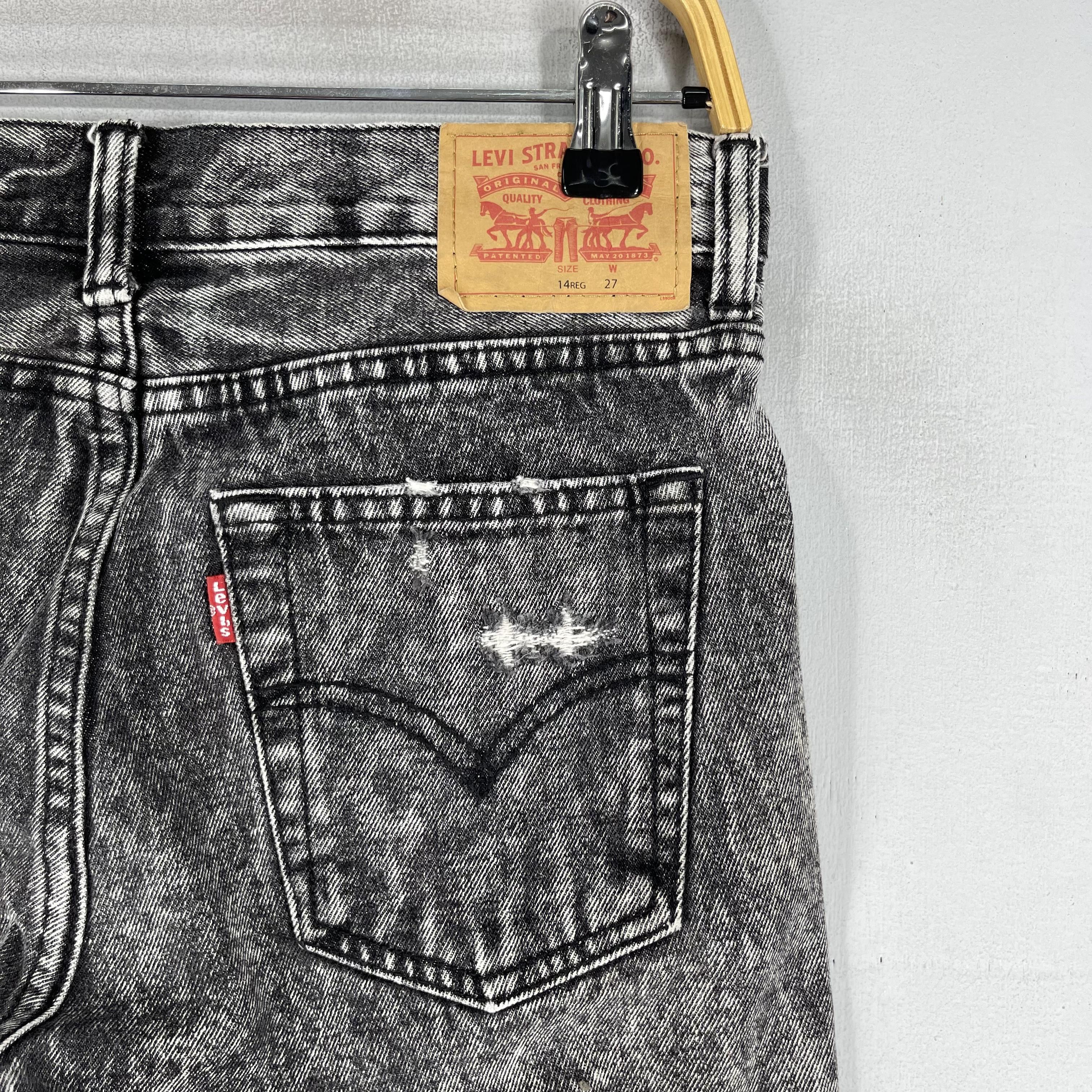 Levi's W28 Levis 511 Black Stoned Wash Distressed Short Jeans Size 28" / US 6 / IT 42 - 11 Thumbnail