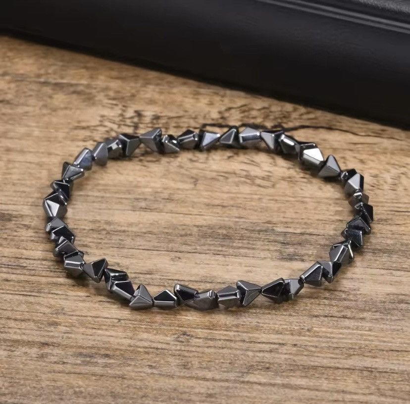 Handmade Stylish Black Triangle Beads Bracelet Size ONE SIZE - 1 Thumbnail