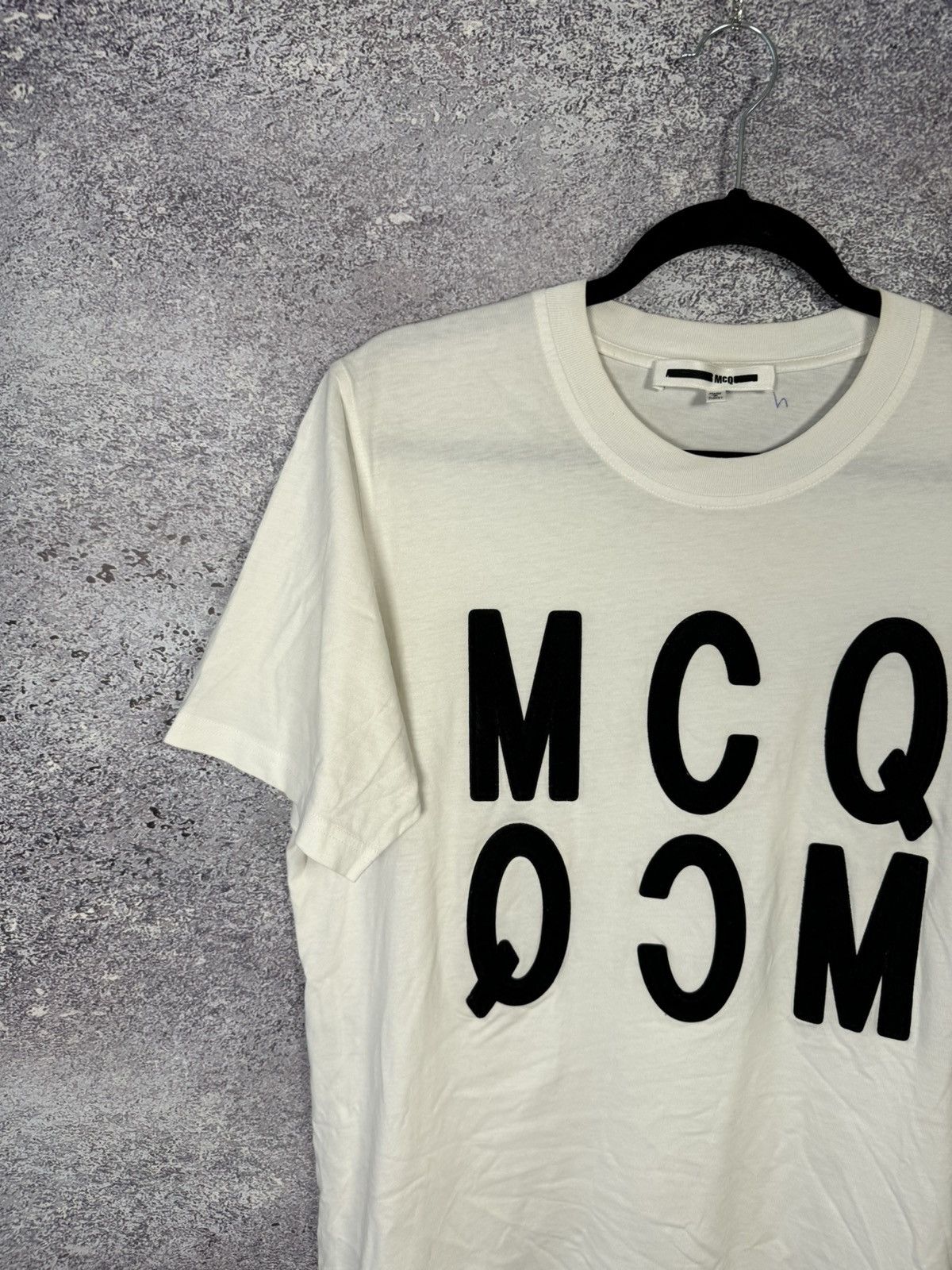 Alexander McQueen × MCQ McQ Alexander McQueen Big Mirror Logo White T-Shirt Large Size US L / EU 52-54 / 3 - 3 Thumbnail