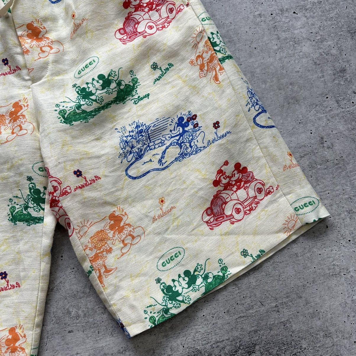 Disney × Gucci Gucci x Disney Mickey Mouse Ivory Shorts Linen Men’s Size 48 Size US 31 - 4 Thumbnail