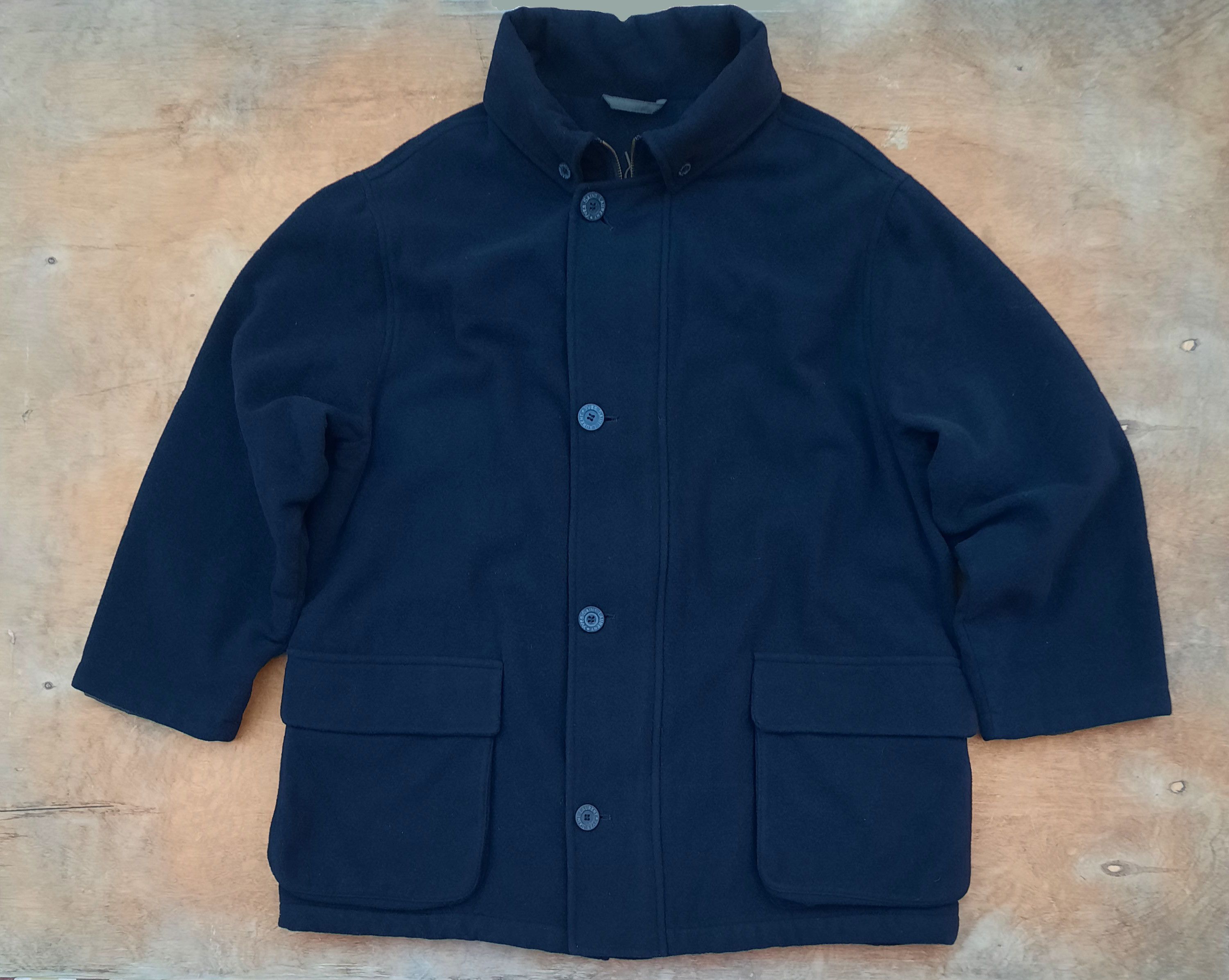 Yves Saint Laurent YSL Yves Saint Laurent Classic Design Wool Coat – Navy Blue Size US XL / EU 56 / 4 - 1 Thumbnail