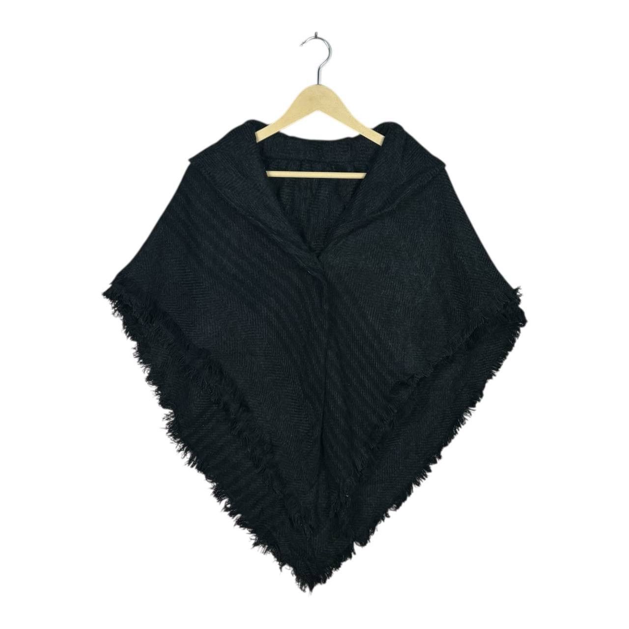 Cloak Moonbat Japan Vintage Herringbone Wool Poncho Cape Black Size US M / EU 48-50 / 2 - 1 Thumbnail
