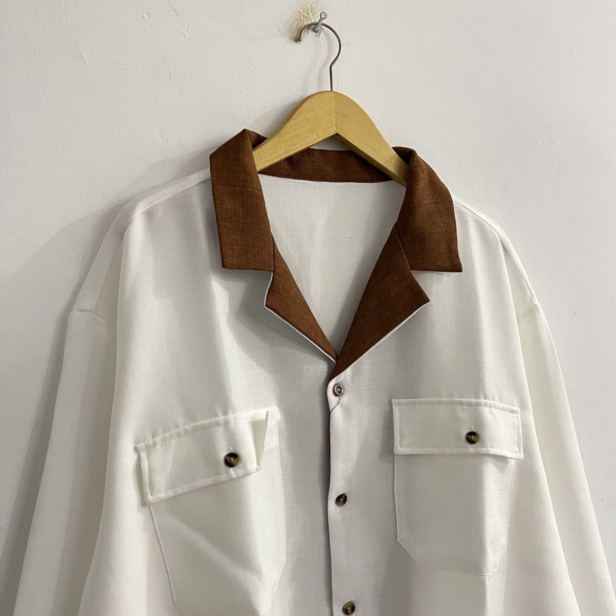 Japanese Brand Blank Campcollar Bigsize Button Up Size US XXL / EU 58 / 5 - 3 Thumbnail