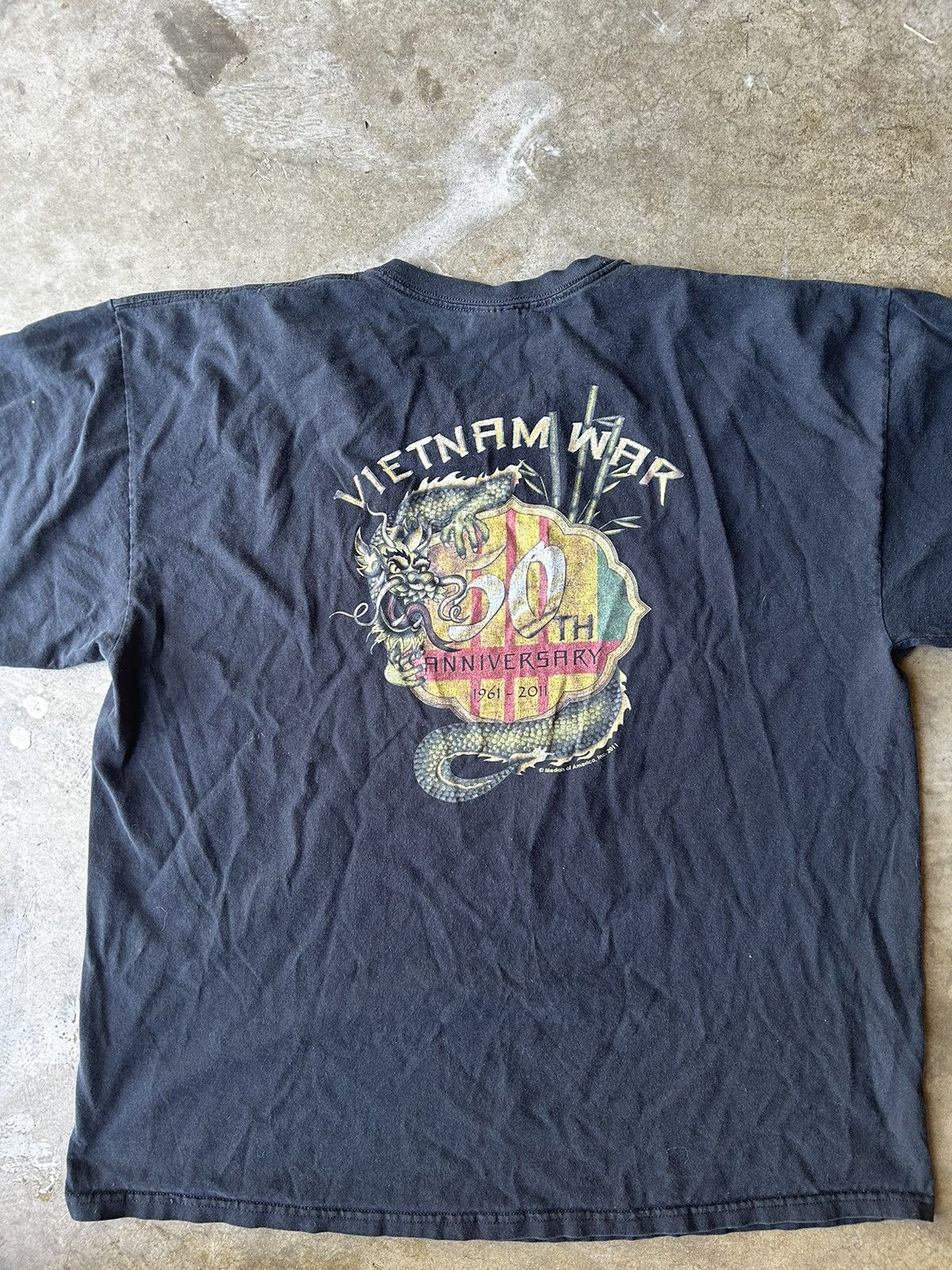 Gildan × Vintage Vintage Vietnam War Veteran Double Sided T Shirt Black Size US XXL / EU 58 / 5 - 4 Thumbnail