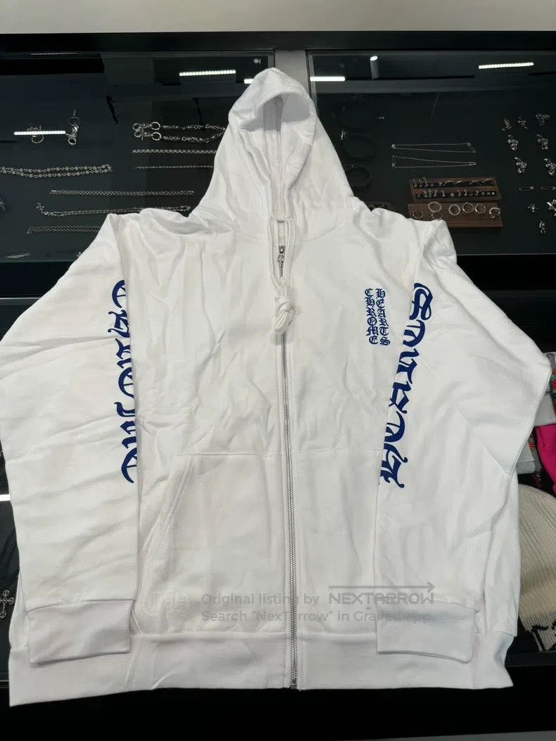 Chrome Hearts CHROME HEARTS Size XL White arm blue letter zipper hoodie Size US XL / EU 56 / 4 - 1 Thumbnail